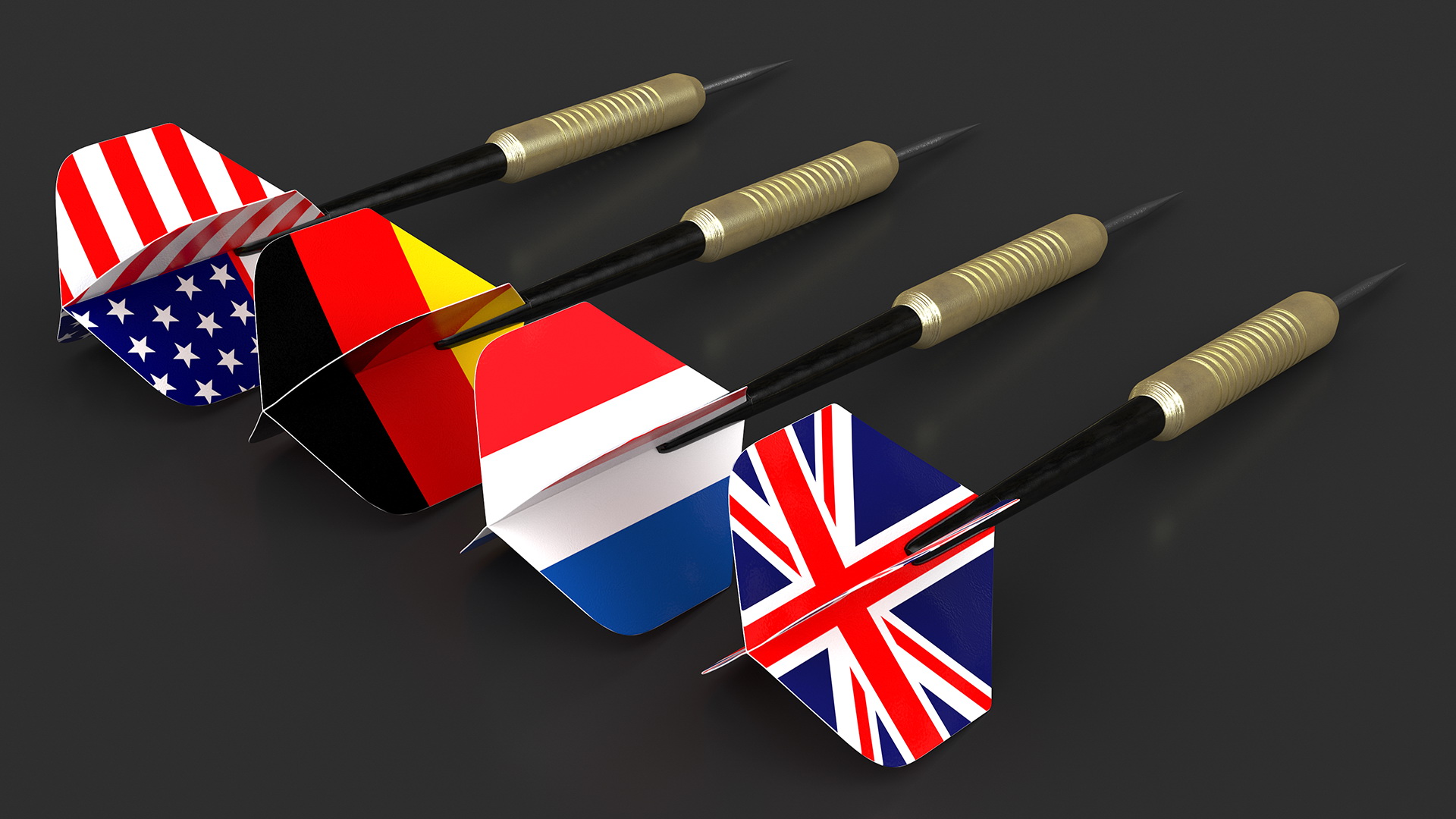 3D model International Flag Themed Darts Set