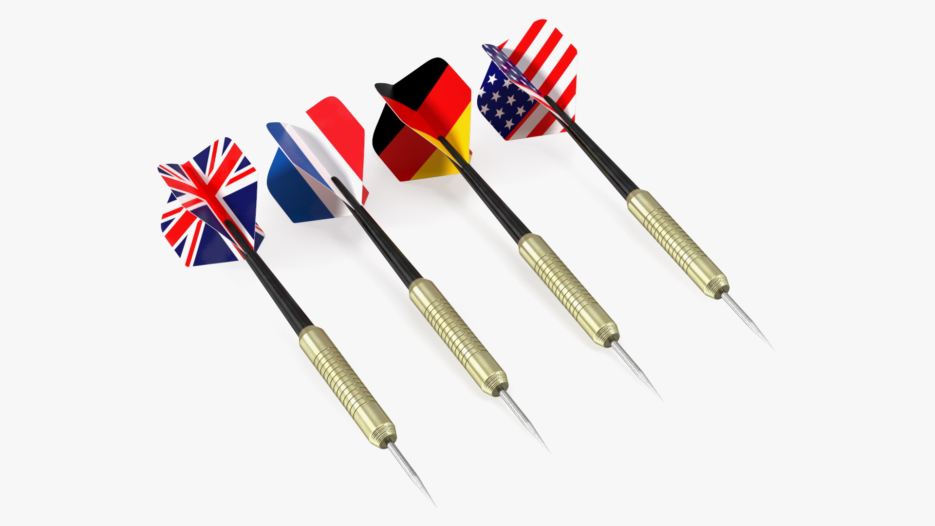 3D model International Flag Themed Darts Set