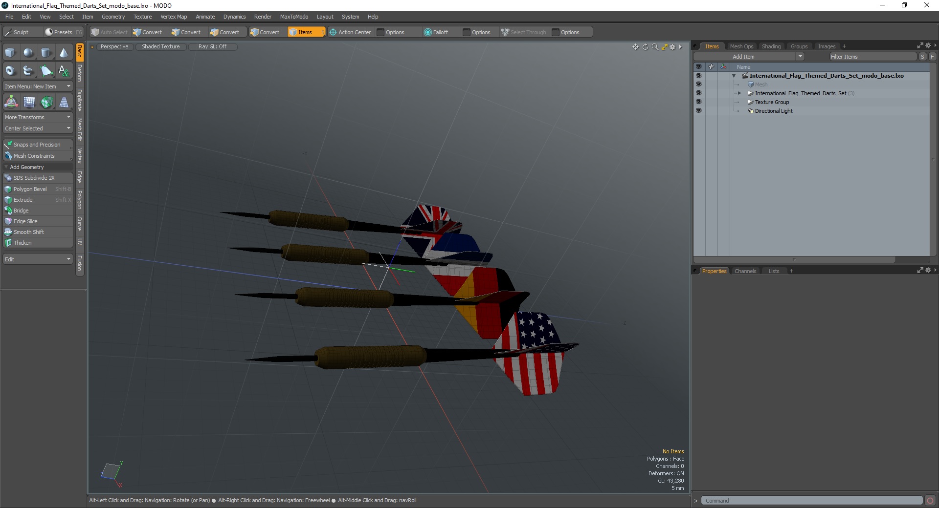 3D model International Flag Themed Darts Set