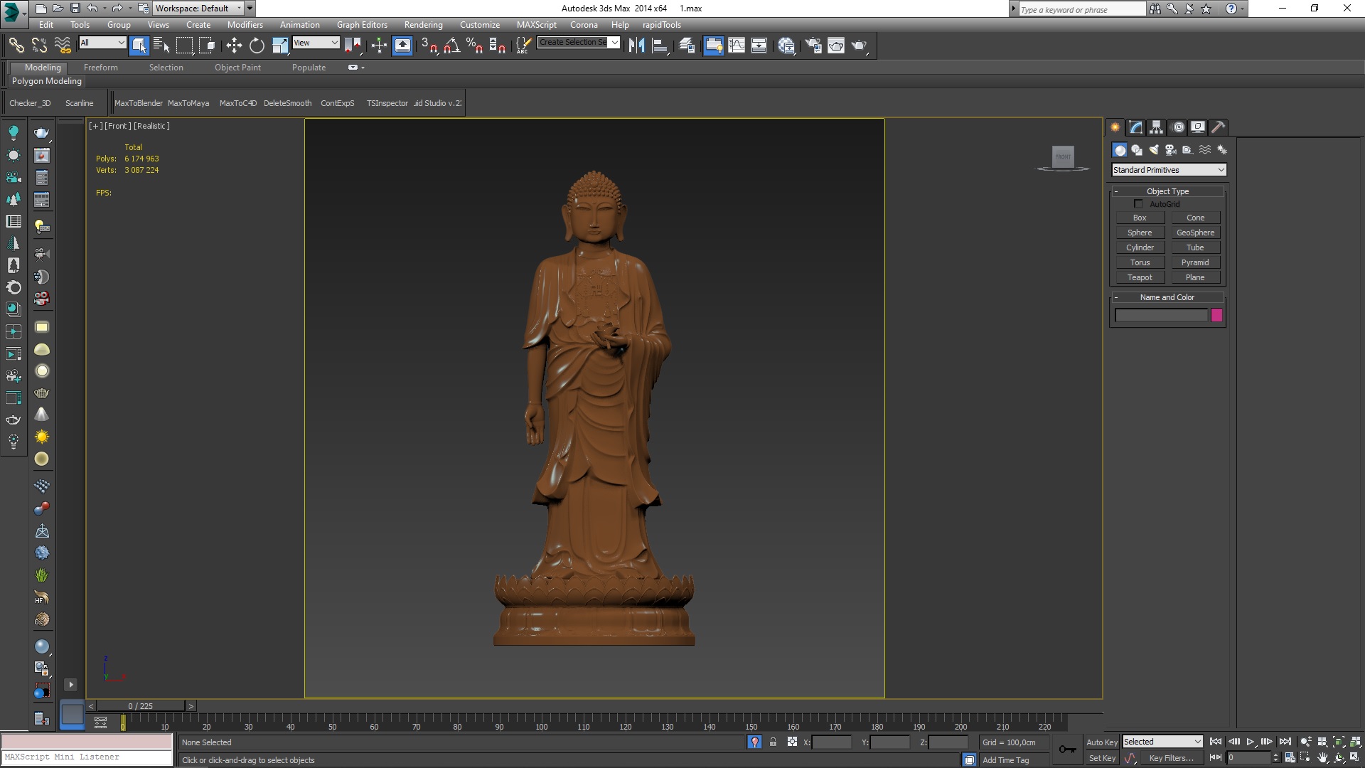 3D Buddhist Statue Wat Phothikyan Phut Thak Tham for 3D Print model