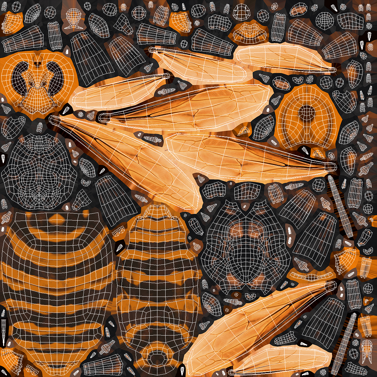 Giant Asian Hornet Fur Flying Pose 3D model