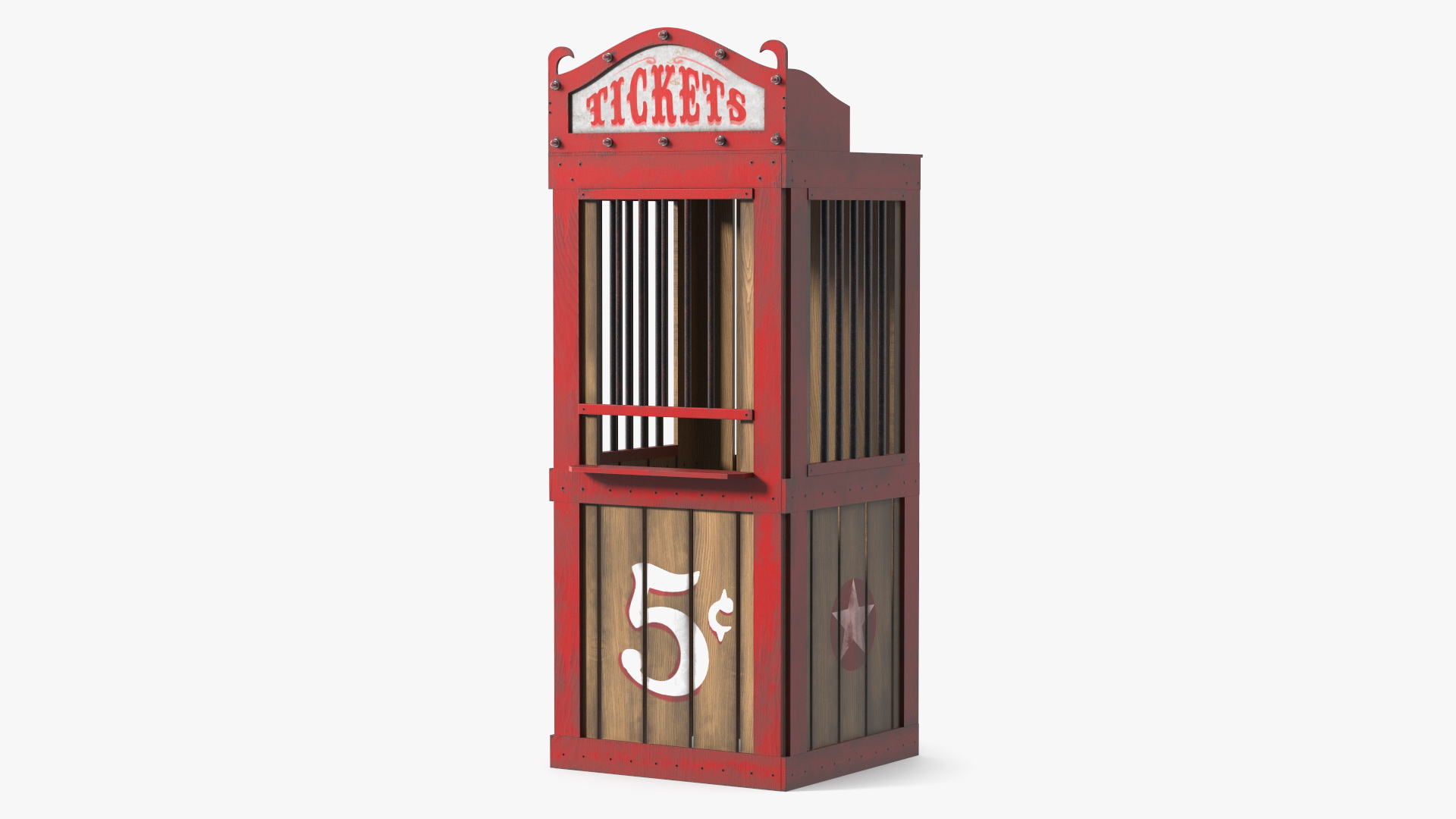 Vintage Carnival Ticket Booth 3D model