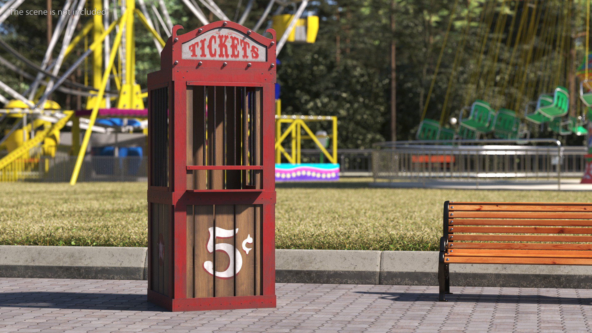 Vintage Carnival Ticket Booth 3D model