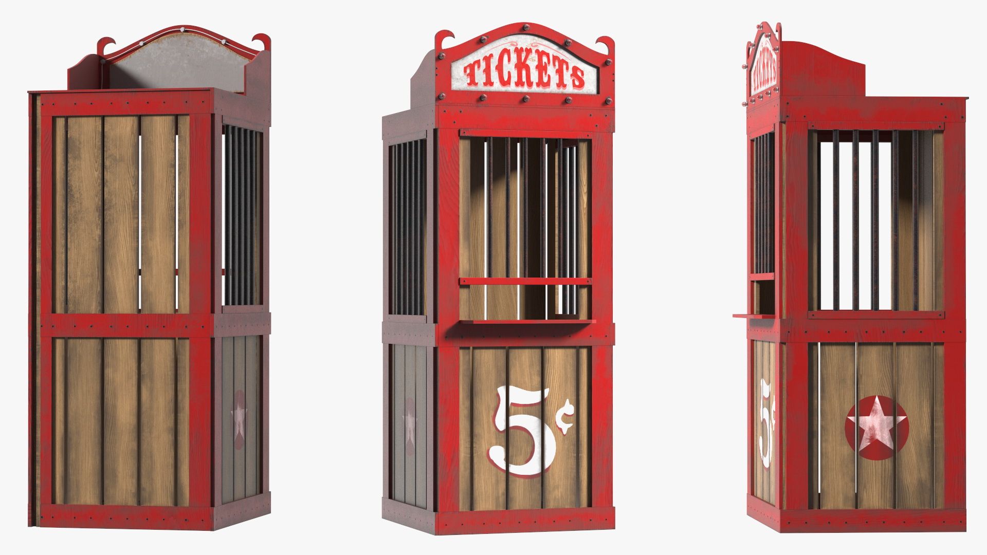 Vintage Carnival Ticket Booth 3D model