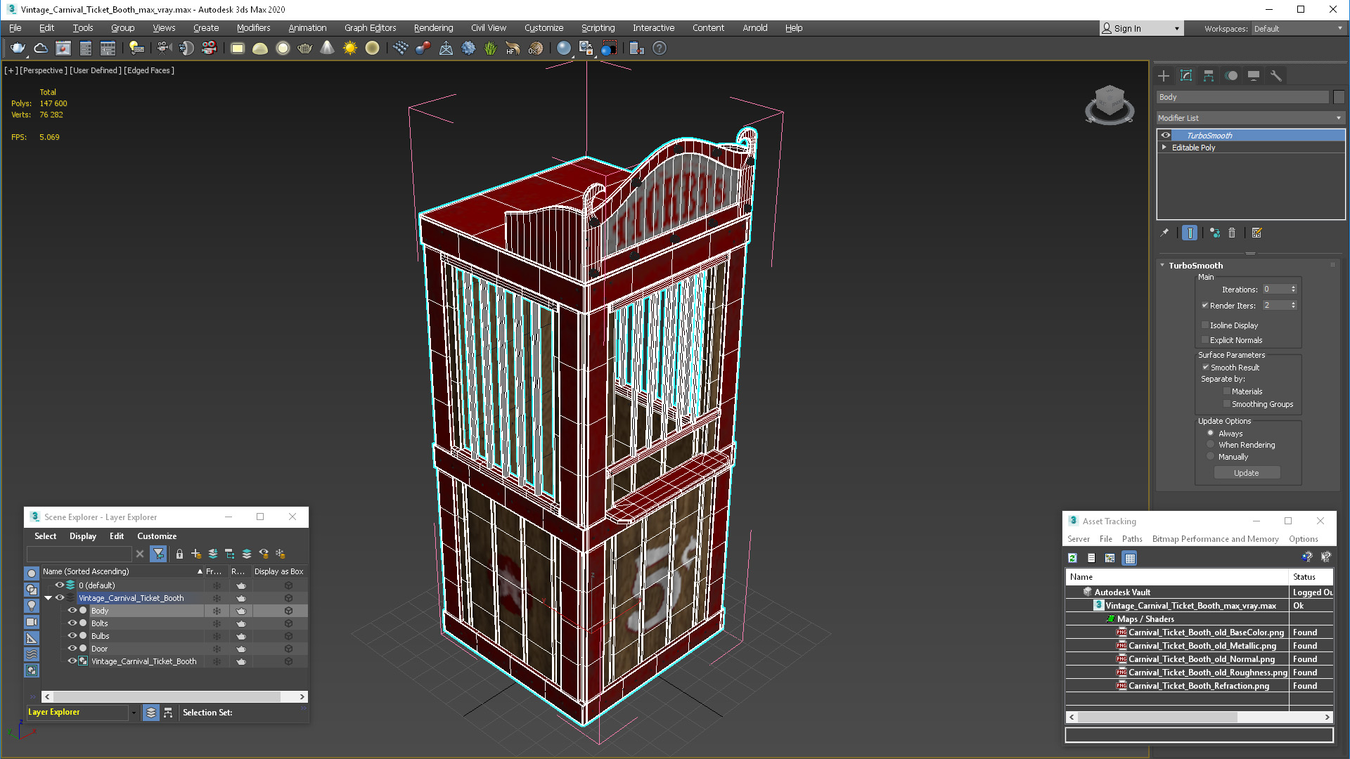 Vintage Carnival Ticket Booth 3D model