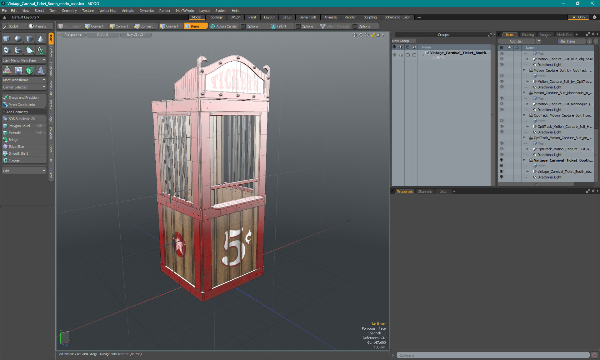 Vintage Carnival Ticket Booth 3D model