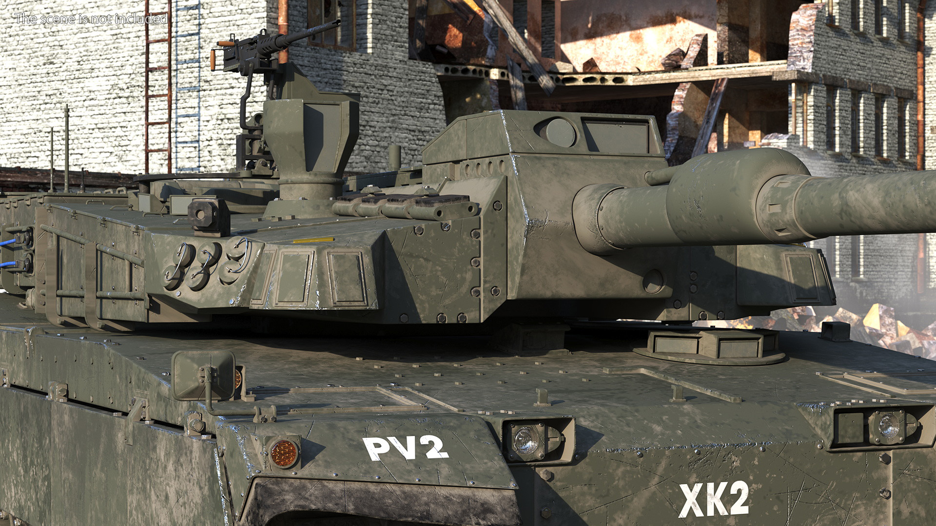 K2 Black Panther Tank Dirty 3D