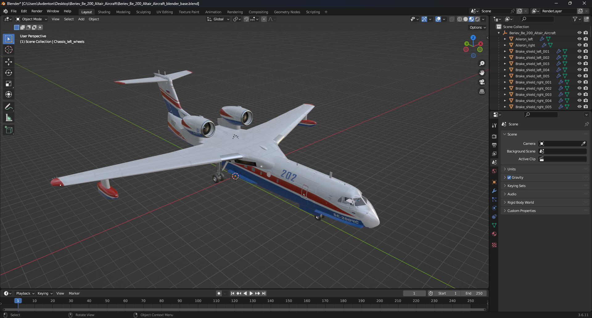 Beriev Be 200 Altair Aircraft 3D model
