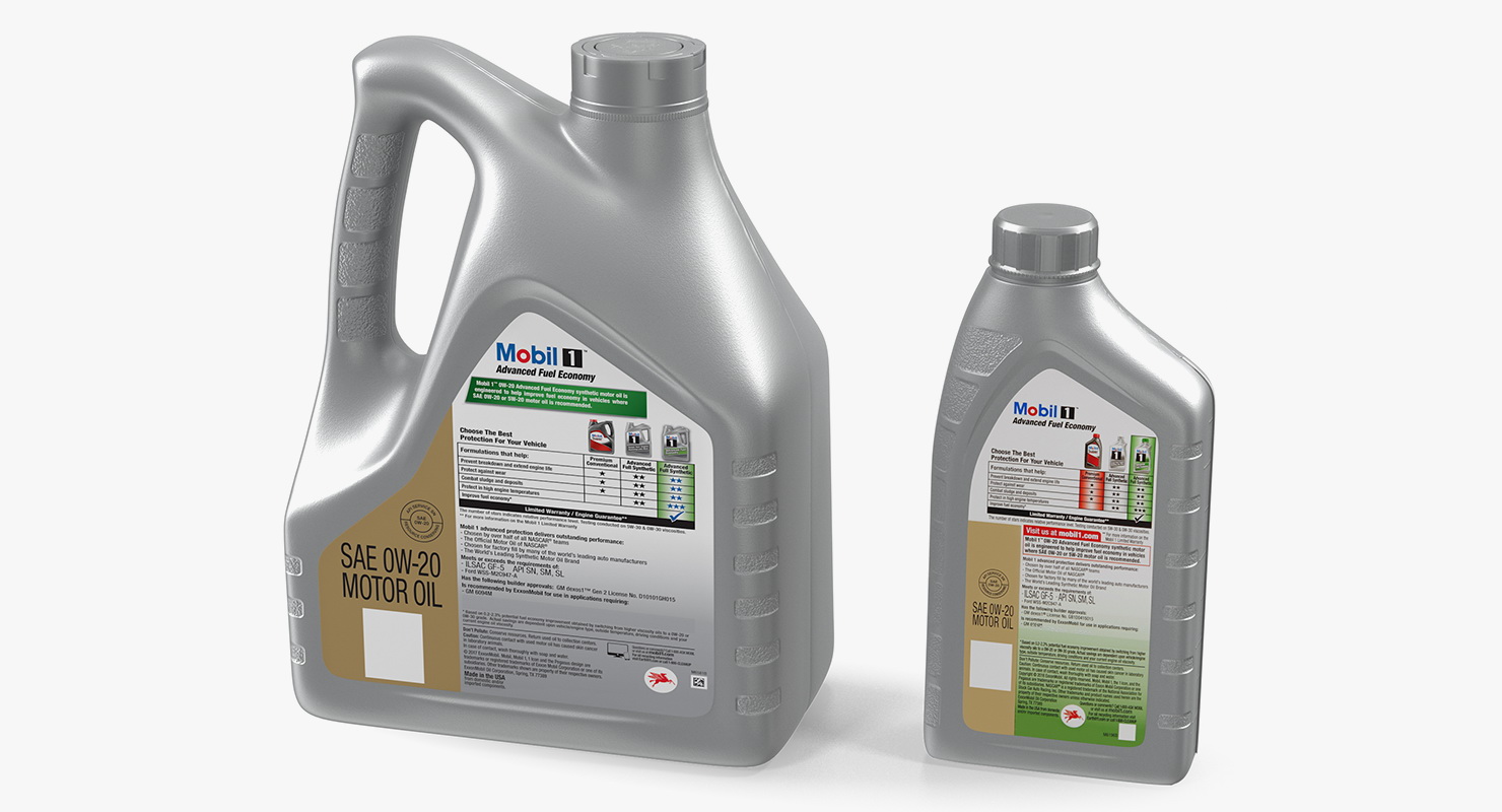 Mobil 1 Synthetic Oil Bottles 3D model