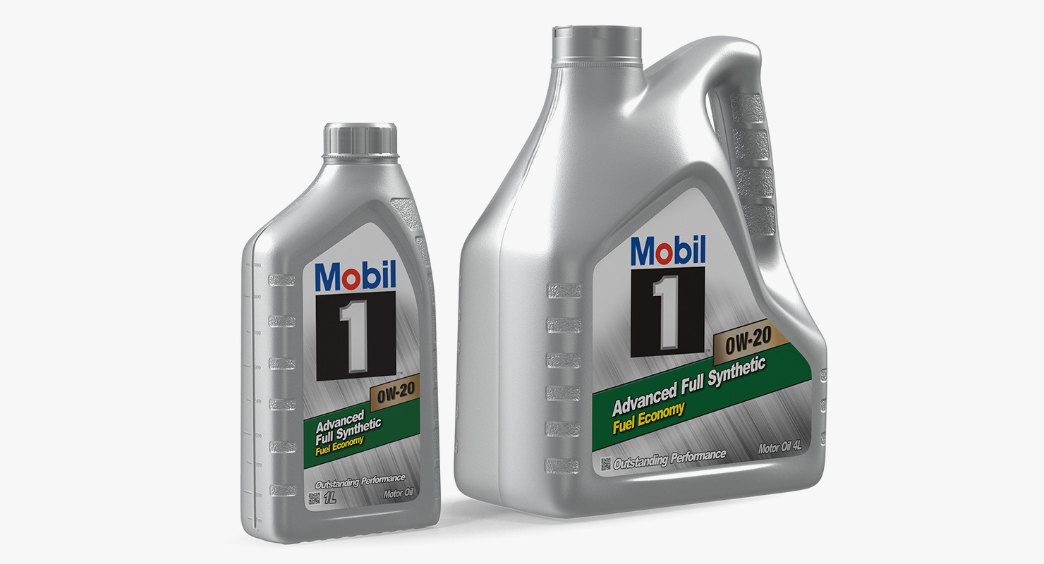 Mobil 1 Synthetic Oil Bottles 3D model