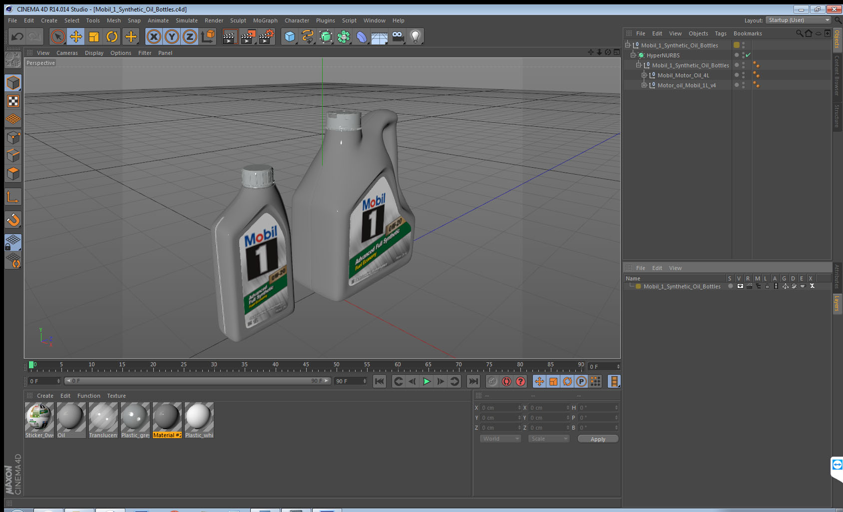 Mobil 1 Synthetic Oil Bottles 3D model