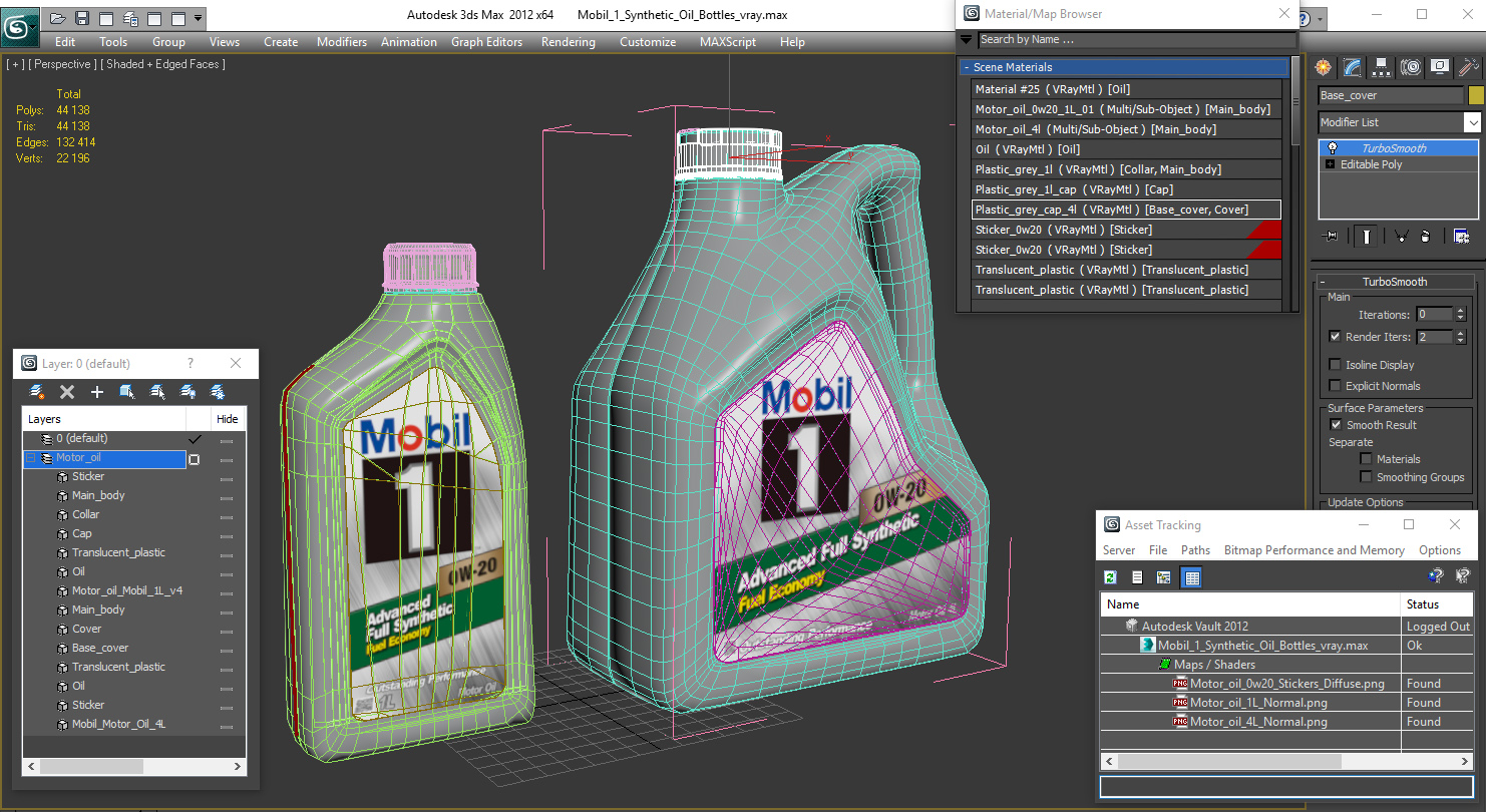 Mobil 1 Synthetic Oil Bottles 3D model