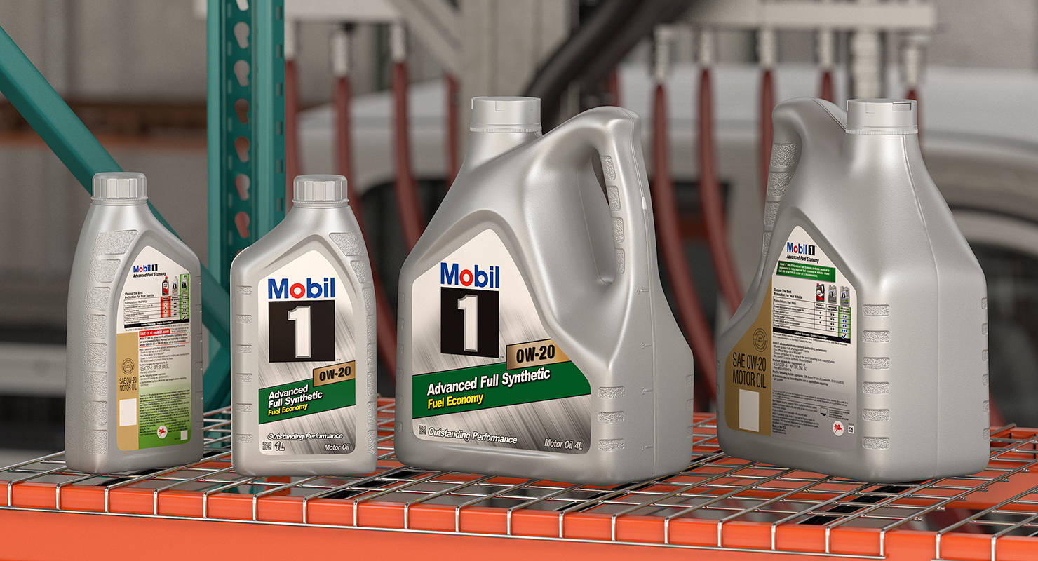 Mobil 1 Synthetic Oil Bottles 3D model