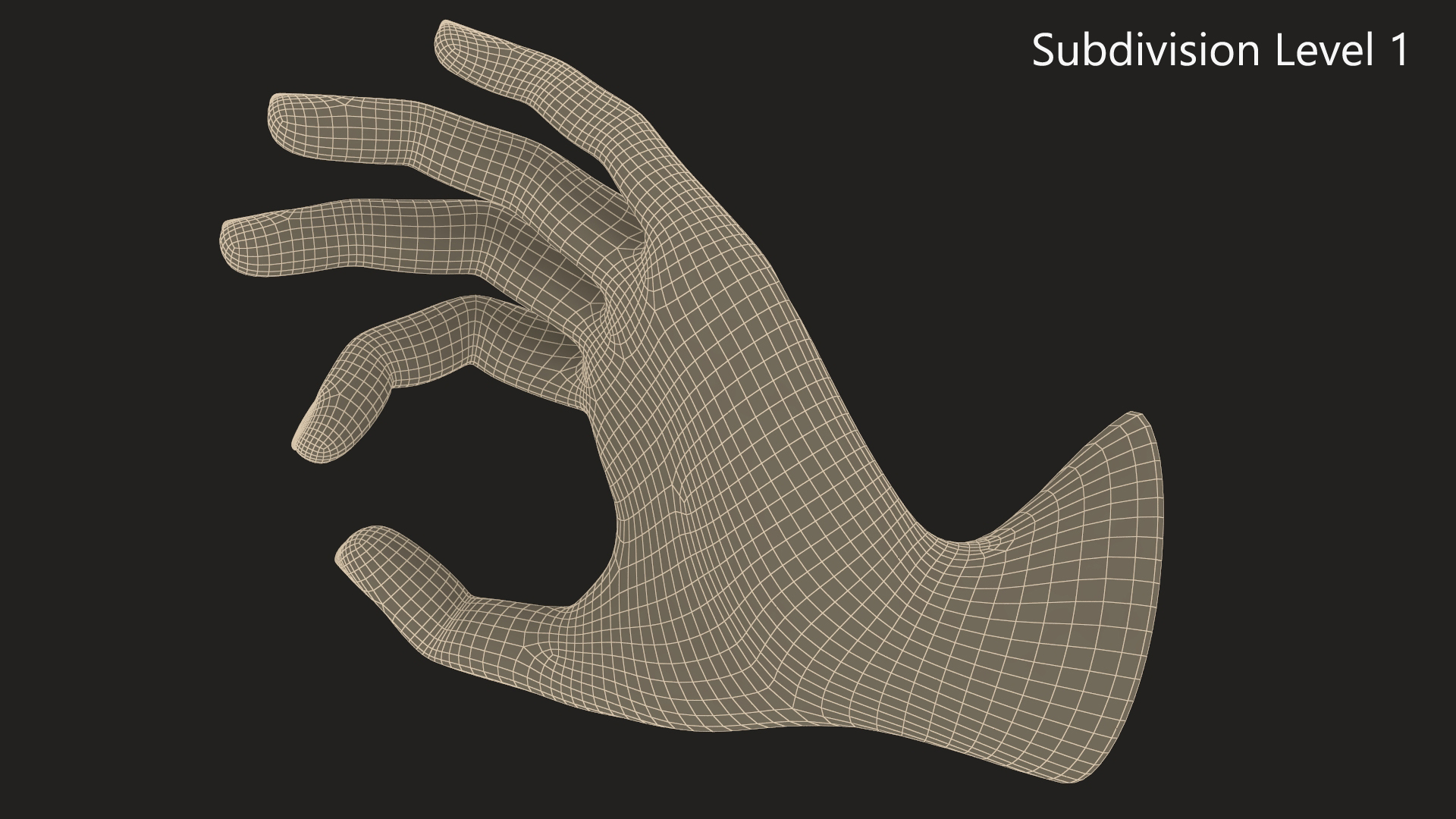 3D model Jewelry Display OK Hand Golden