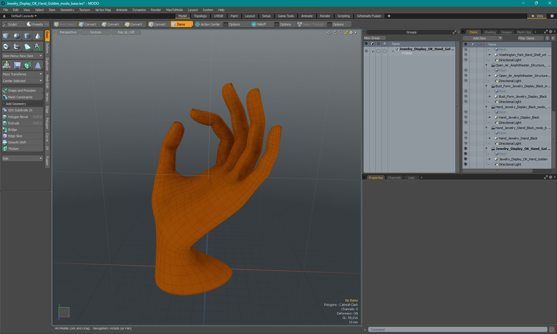 3D model Jewelry Display OK Hand Golden