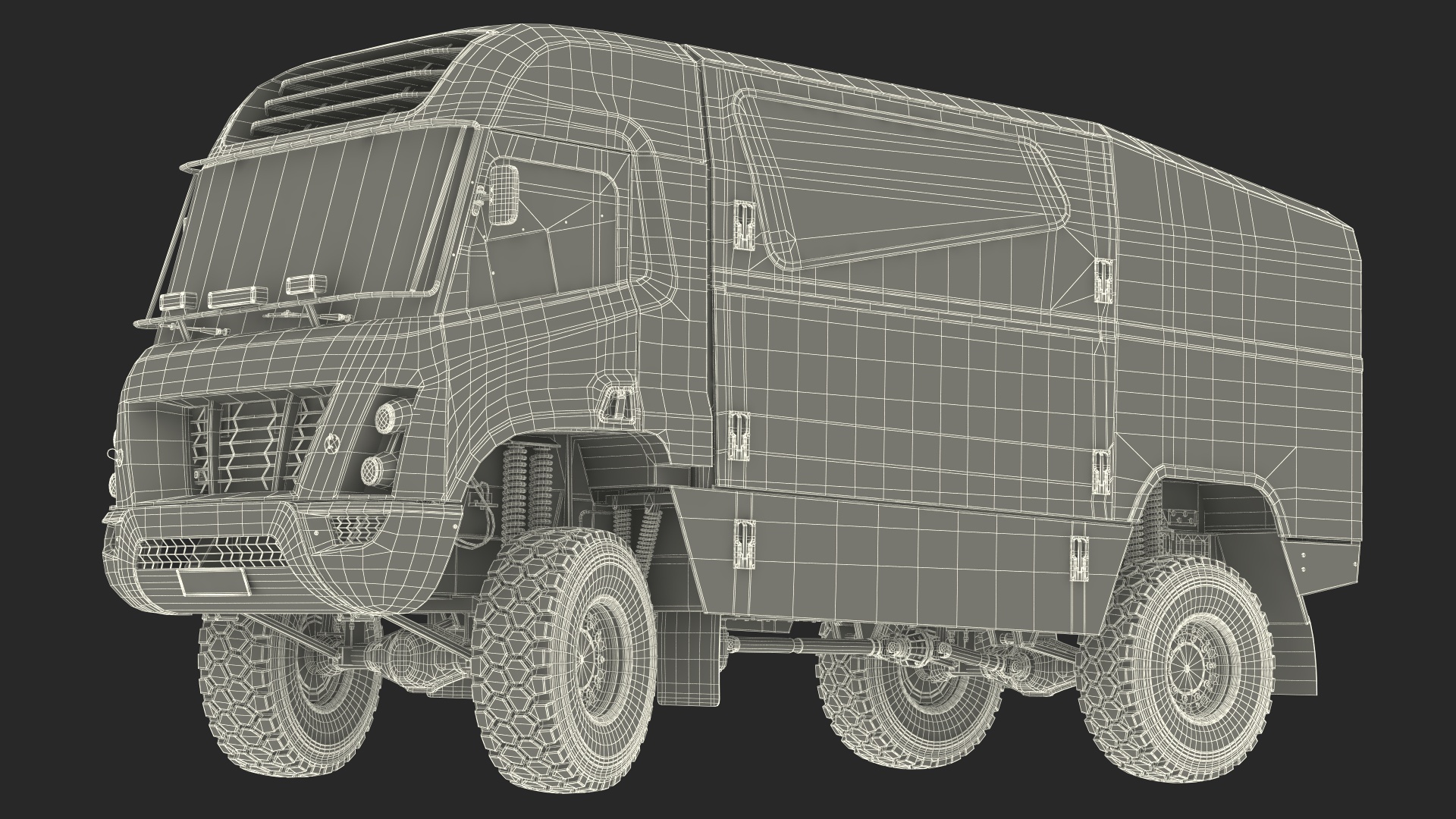 3D Hydrogen Racing Truck Simple Interior Rigged for Cinema 4D model