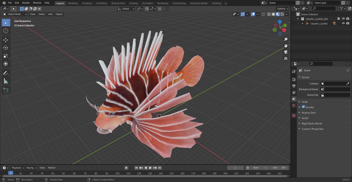 Clearfin Lionfish 3D