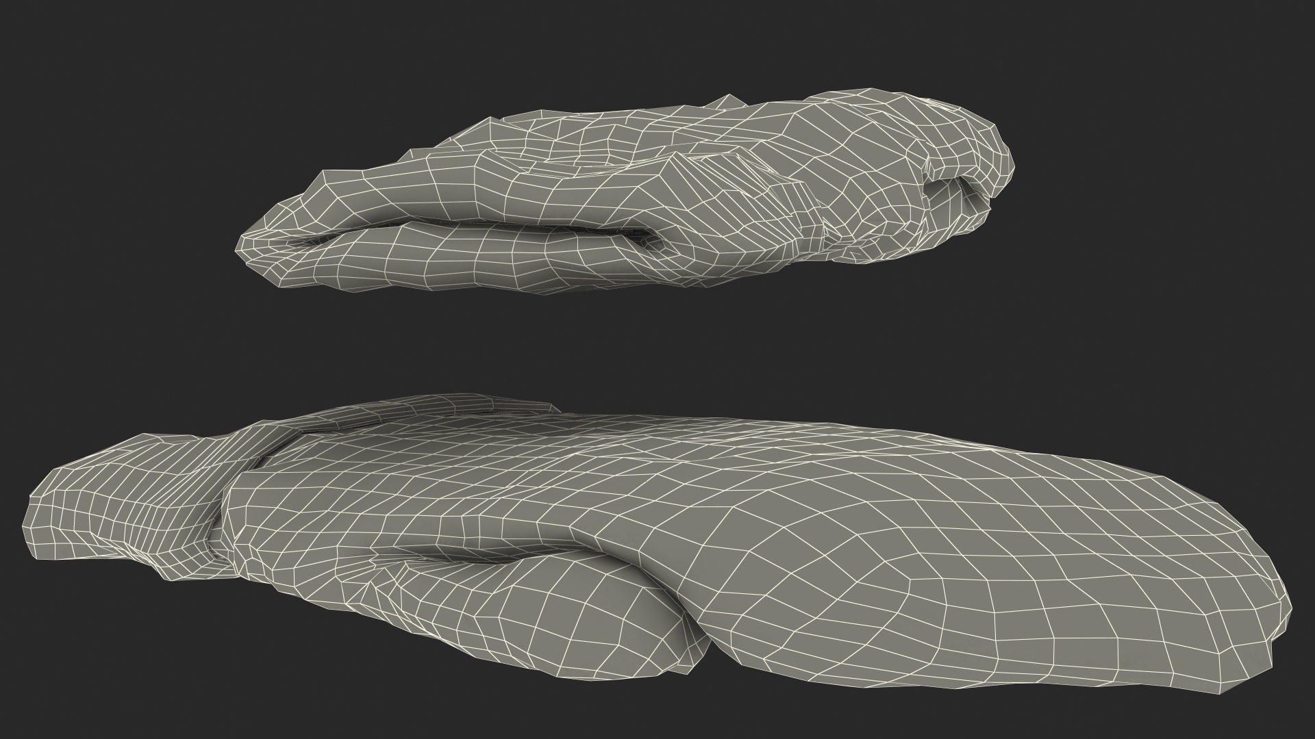 Knitted Red Wool Mittens 3D model