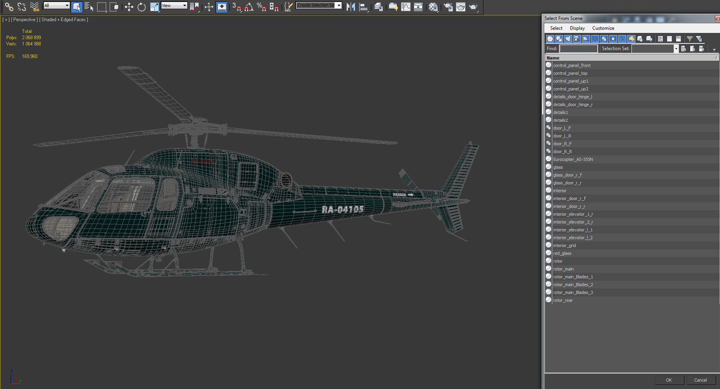 Helicopter Eurocopter AS 355N 3D model