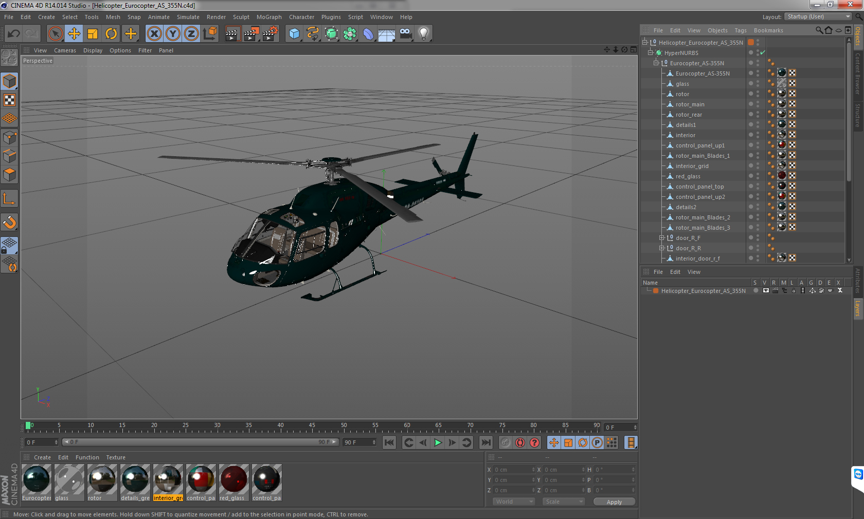 Helicopter Eurocopter AS 355N 3D model