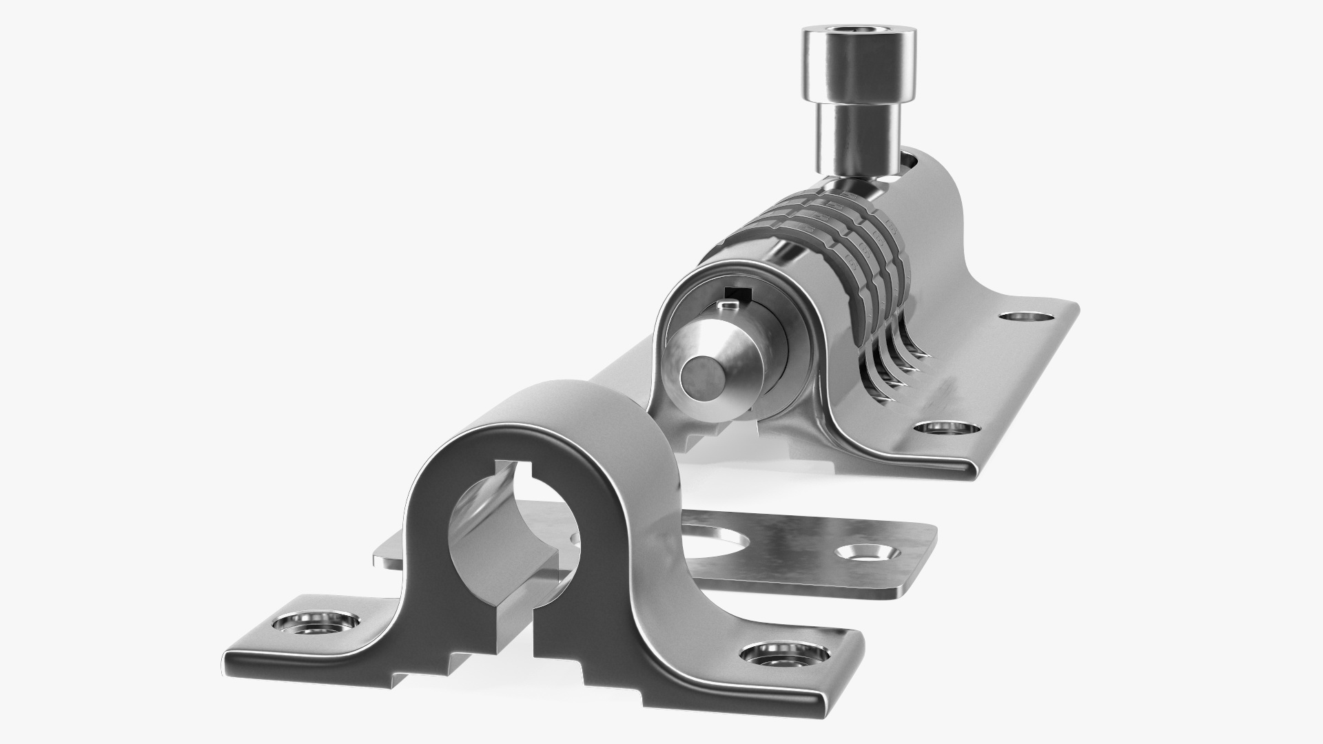 Combi Bolt Door Lock Chrome 3D