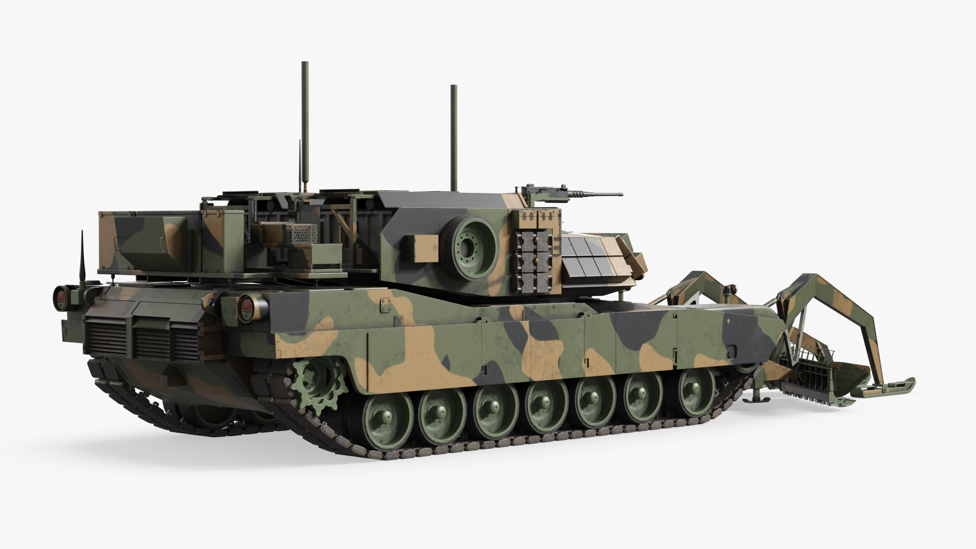 Breaching Tank with Mine Plow Camo Simplified, view 3