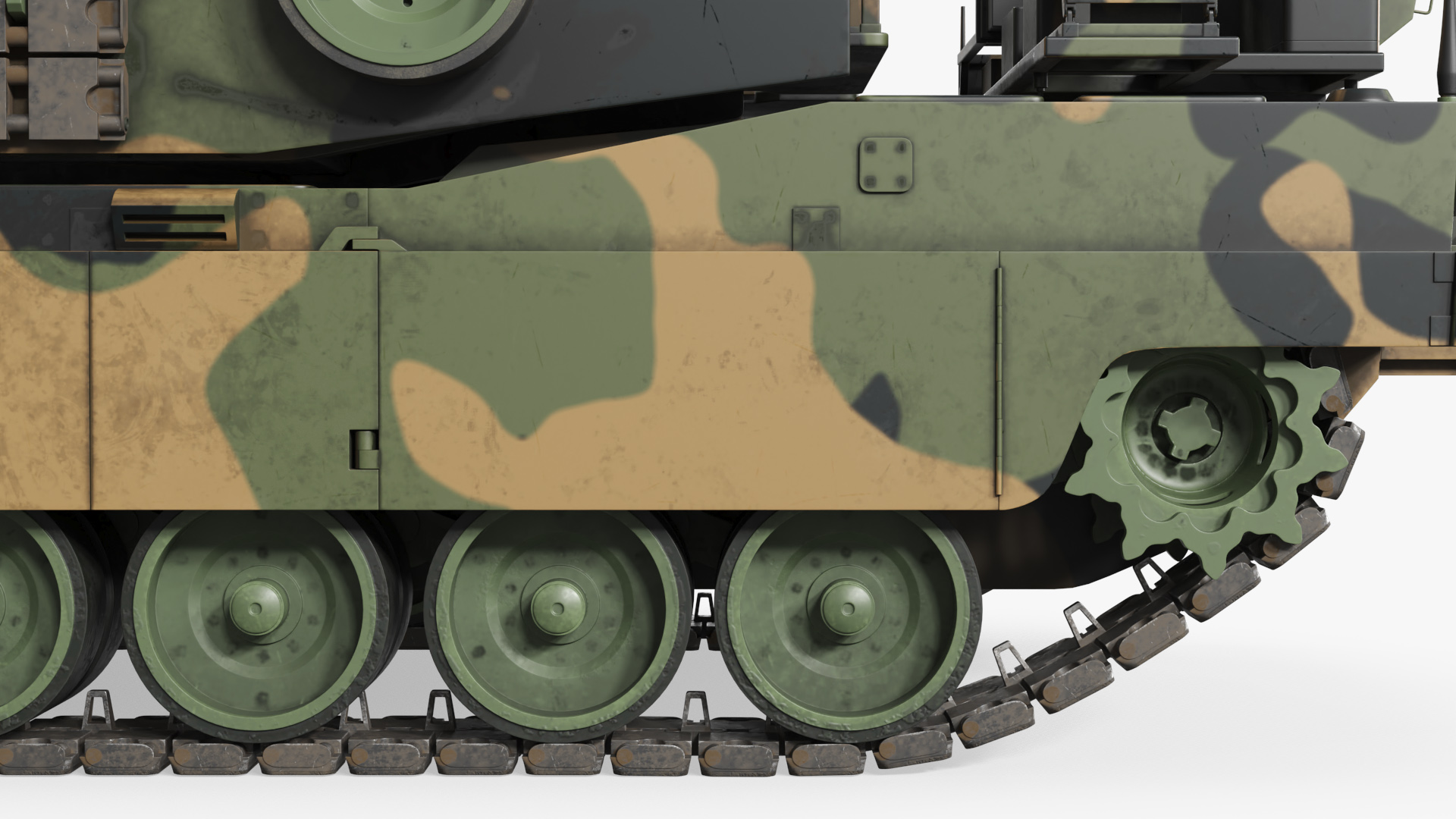 Breaching Tank with Mine Plow Camo Simplified, view 8