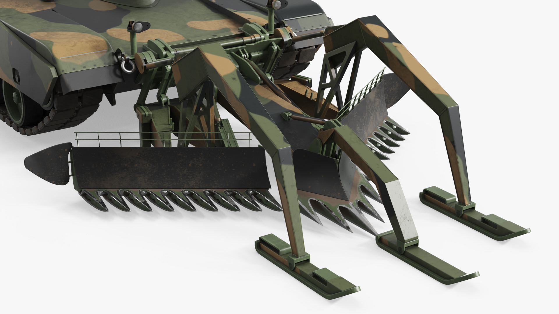 Breaching Tank with Mine Plow Camo Simplified, view 5