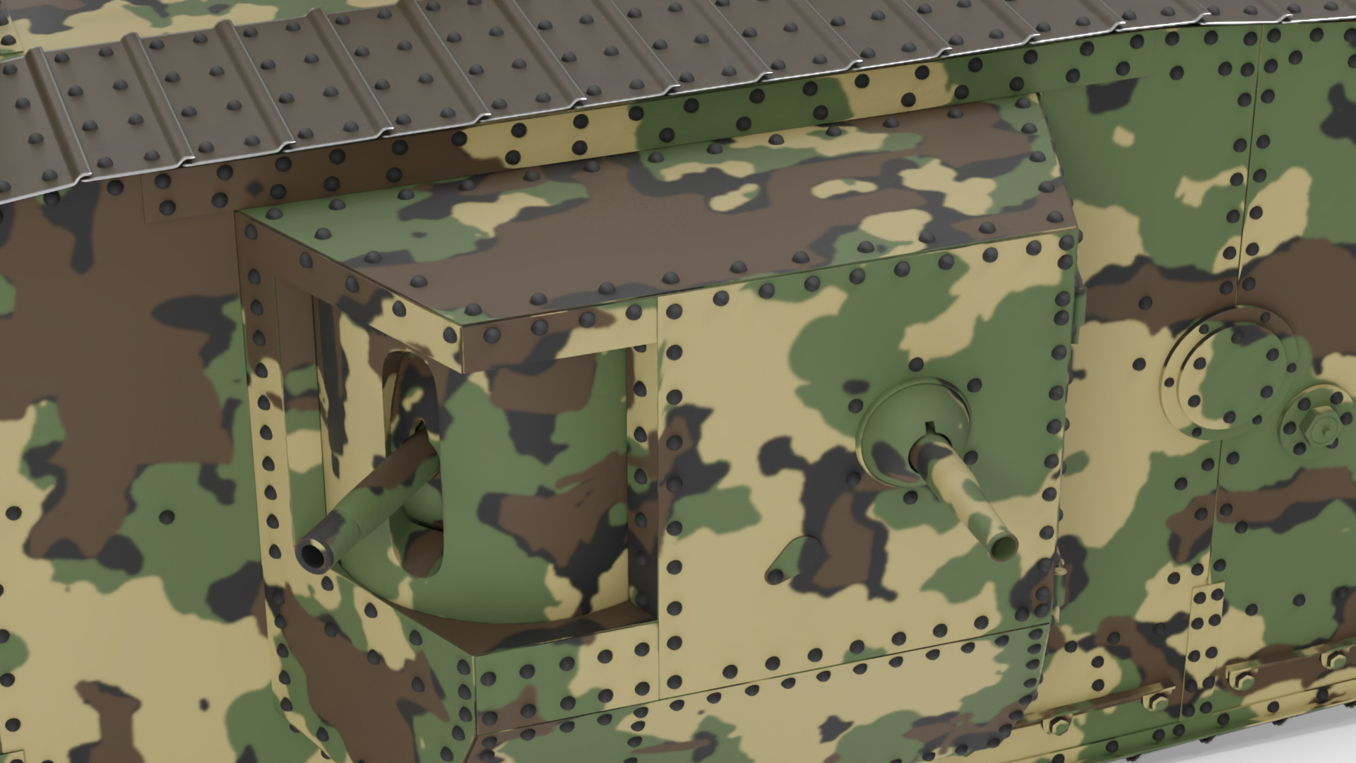 3D Tank MK 4 Male Camouflage Color