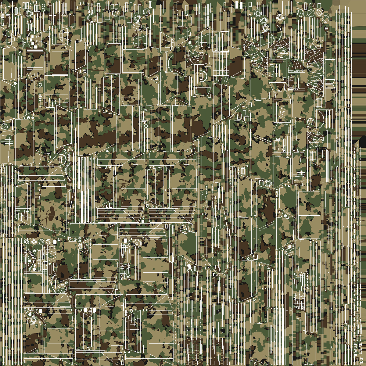 3D Tank MK 4 Male Camouflage Color