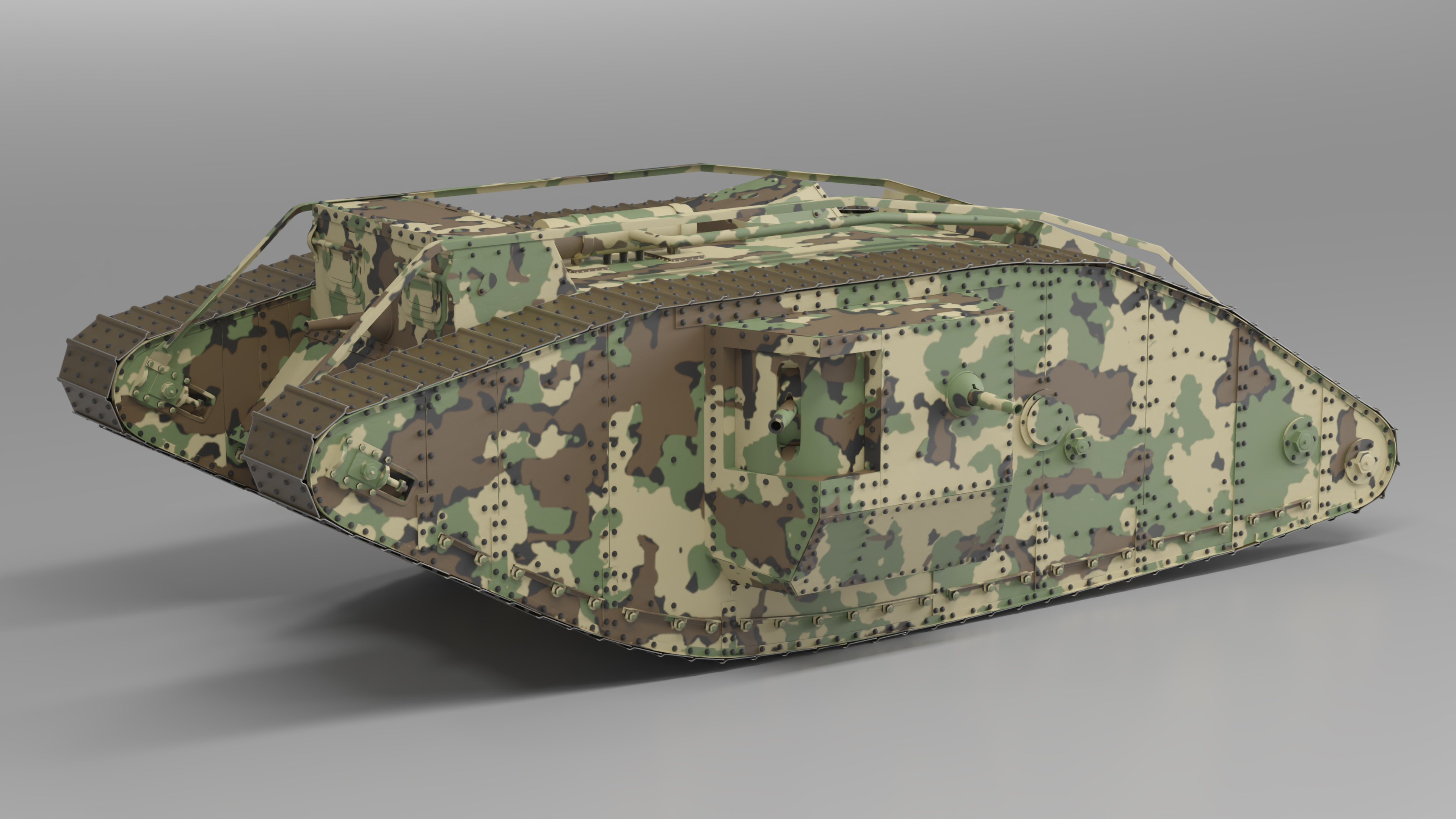 3D Tank MK 4 Male Camouflage Color