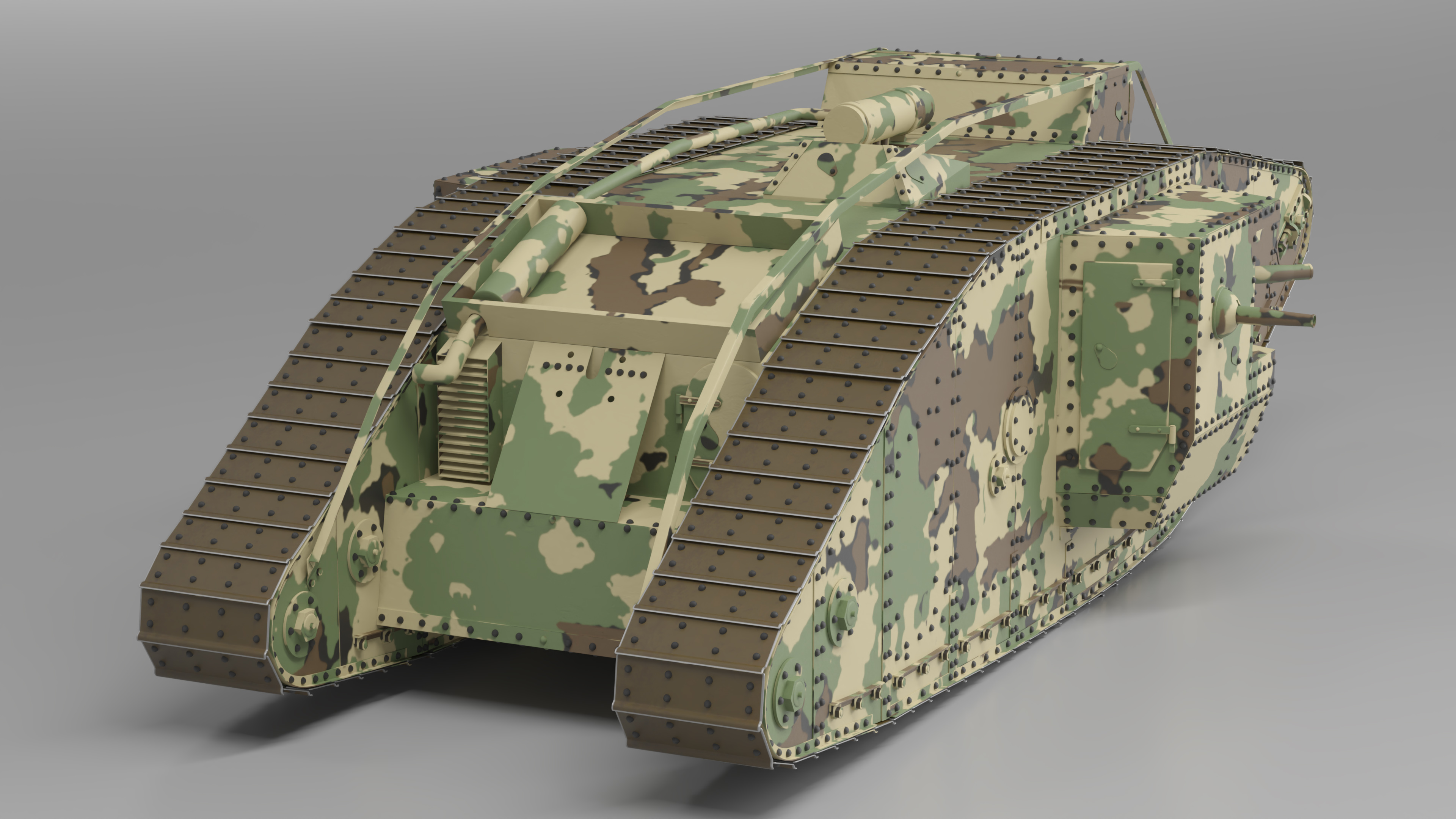 3D Tank MK 4 Male Camouflage Color