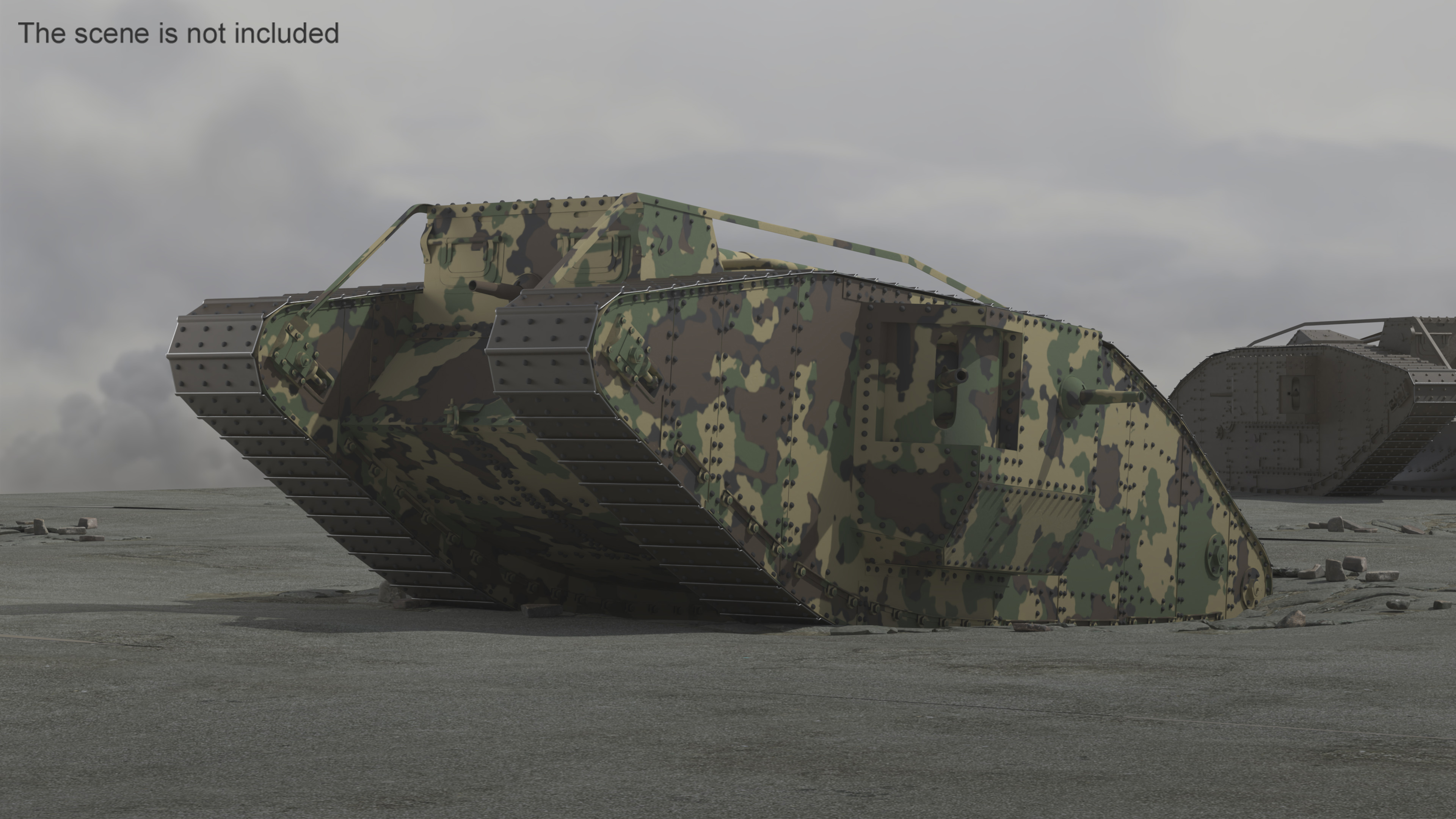 3D Tank MK 4 Male Camouflage Color