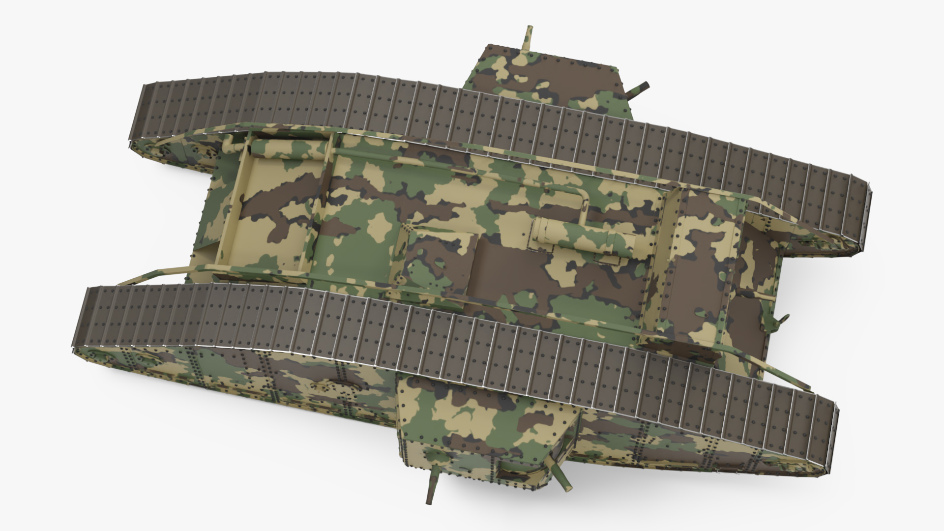 3D Tank MK 4 Male Camouflage Color