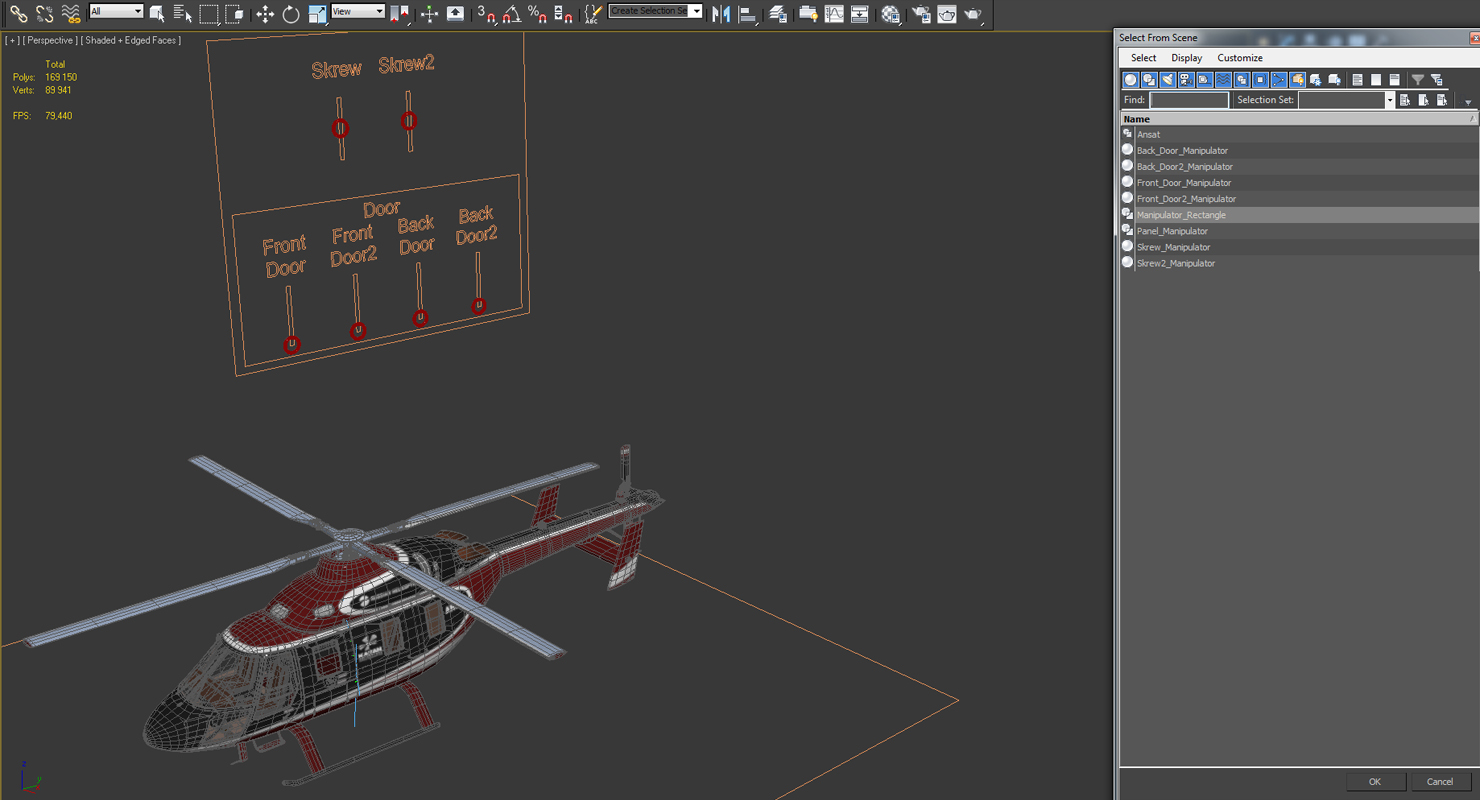 3D Kazan Ansat Russian Light Helicopter Rigged model