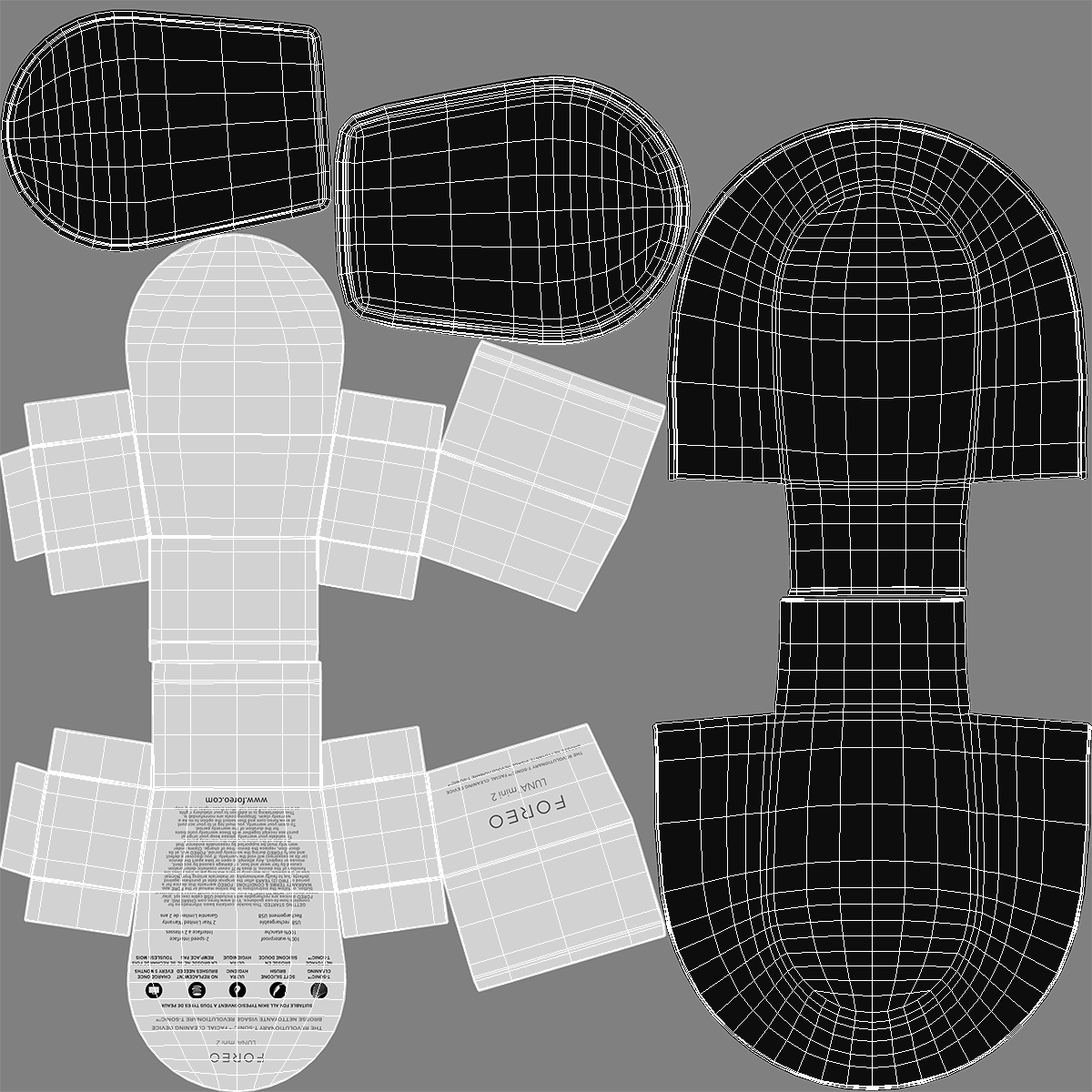 LUNA Black Mini 2 Foreo Carrying Case 3D