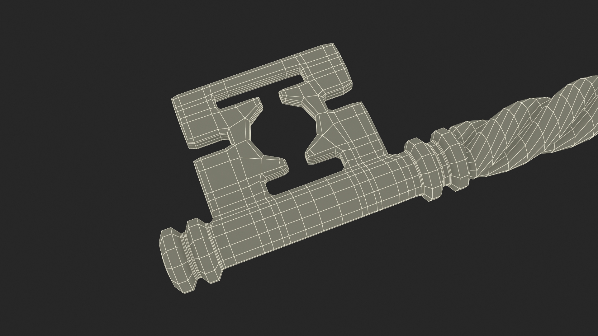 3D Fantasy Skeleton Key Steel
