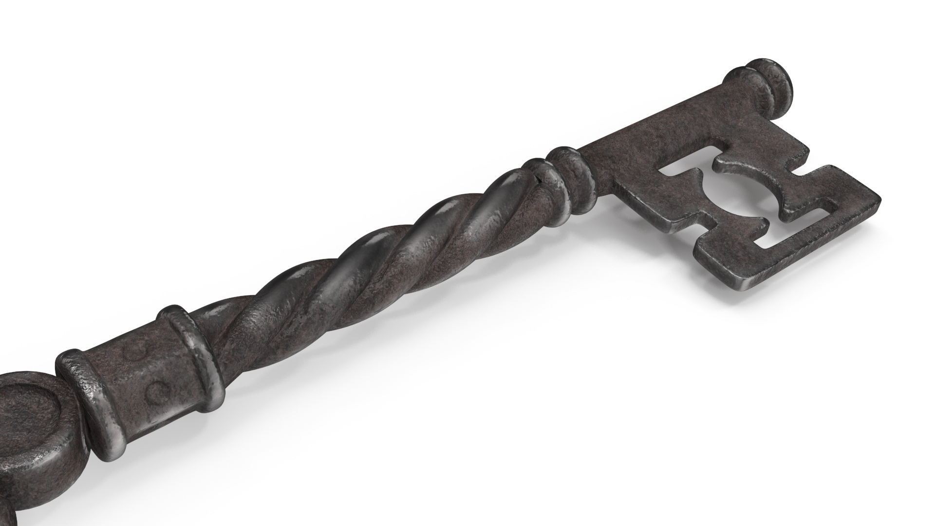 3D Fantasy Skeleton Key Steel