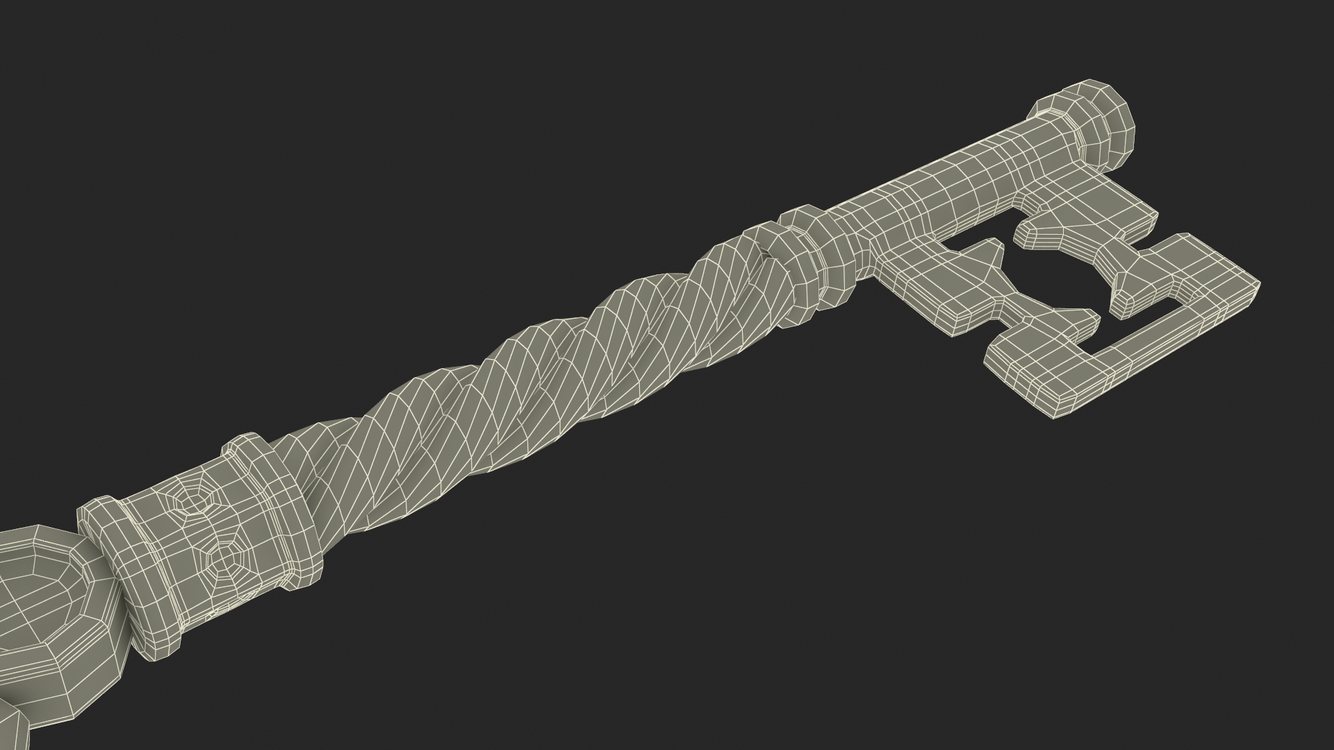 3D Fantasy Skeleton Key Steel