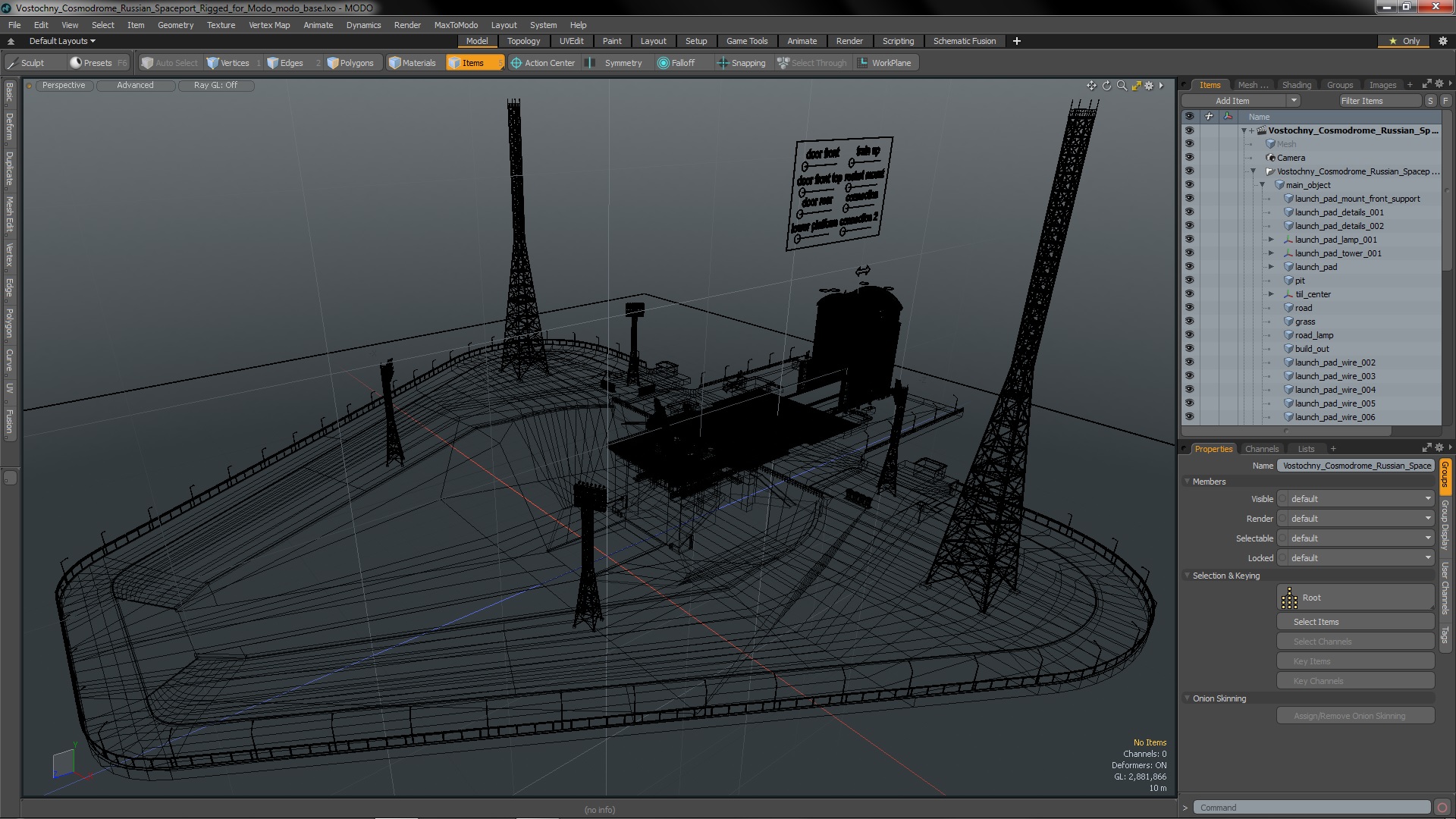 Vostochny Cosmodrome Russian Spaceport Rigged for Modo 3D model