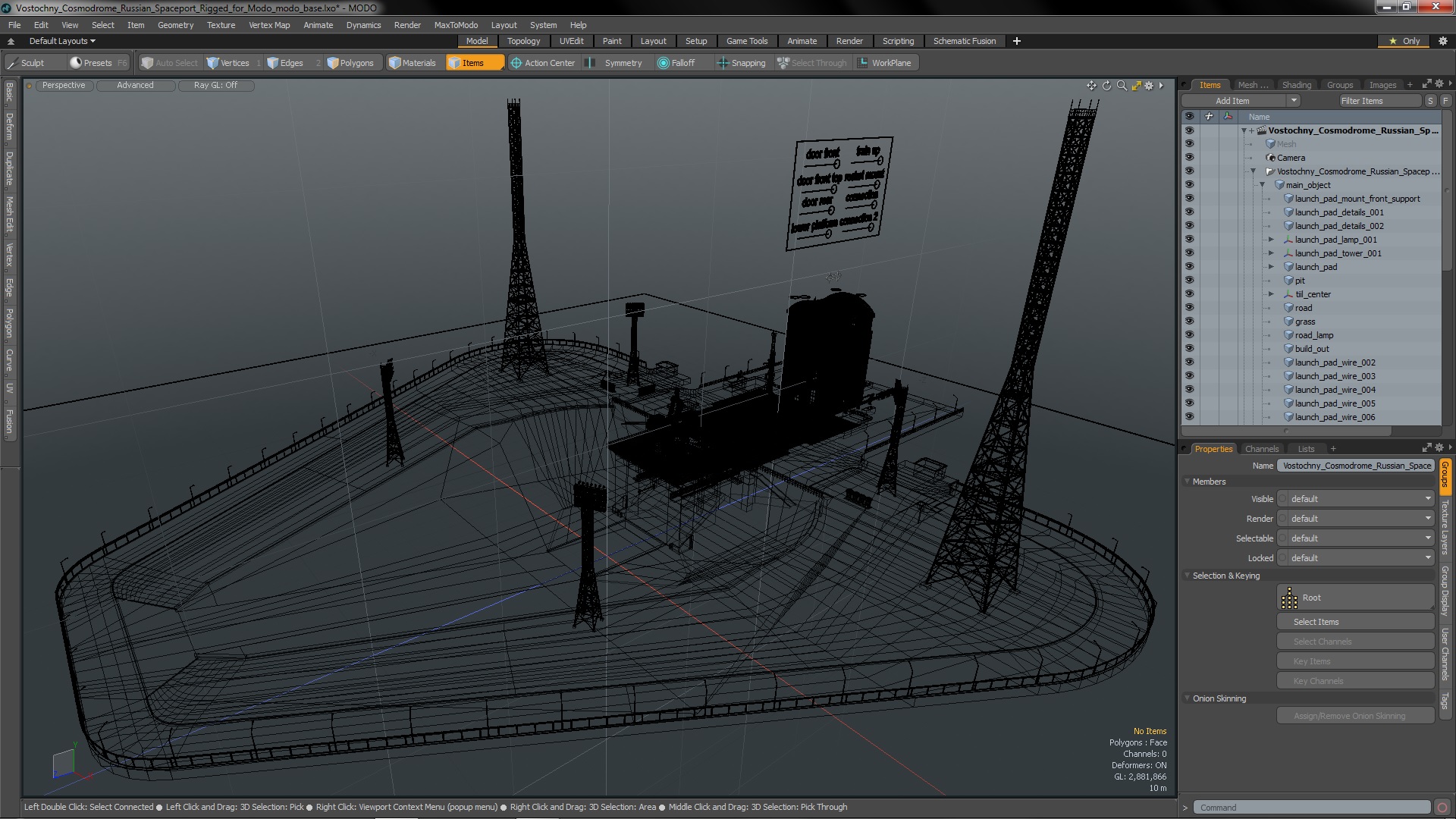 Vostochny Cosmodrome Russian Spaceport Rigged for Modo 3D model