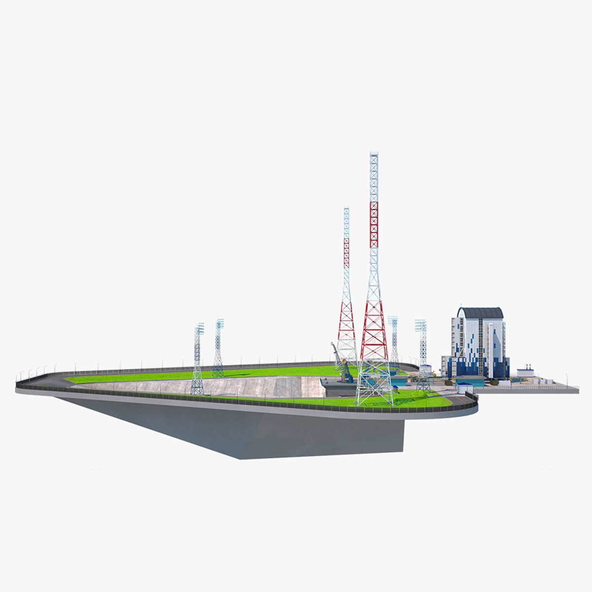 Vostochny Cosmodrome Russian Spaceport Rigged for Modo 3D model