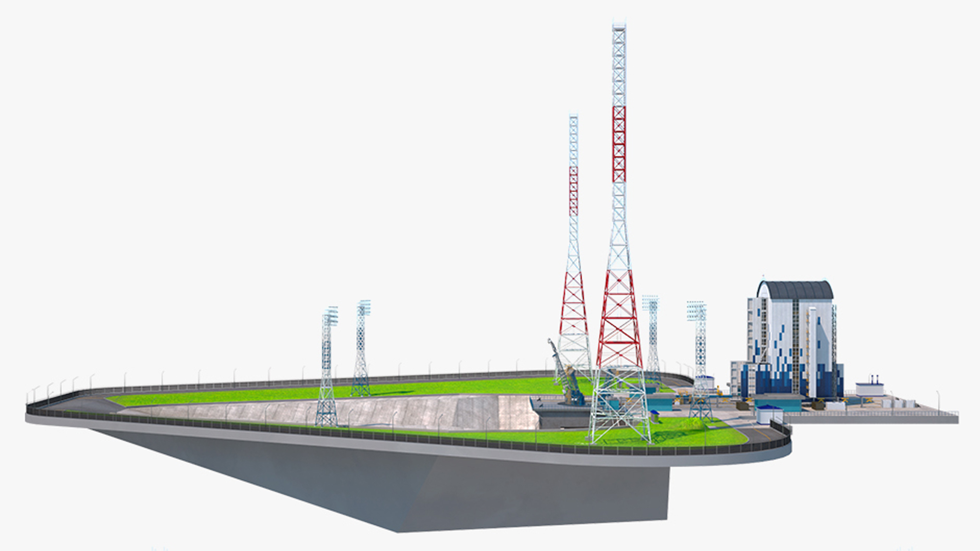 Vostochny Cosmodrome Russian Spaceport Rigged for Modo 3D model