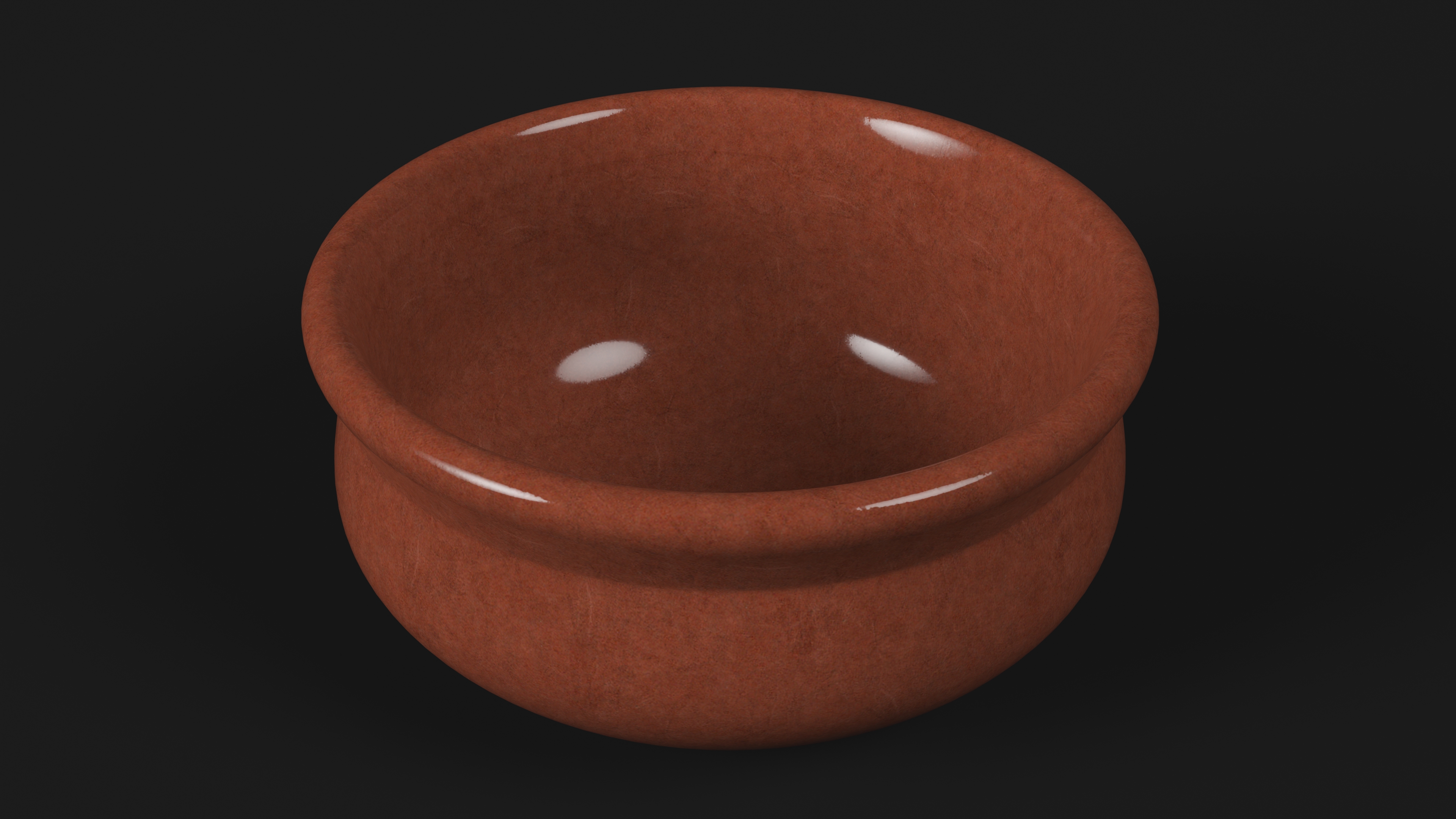 3D Round Brown Bowl