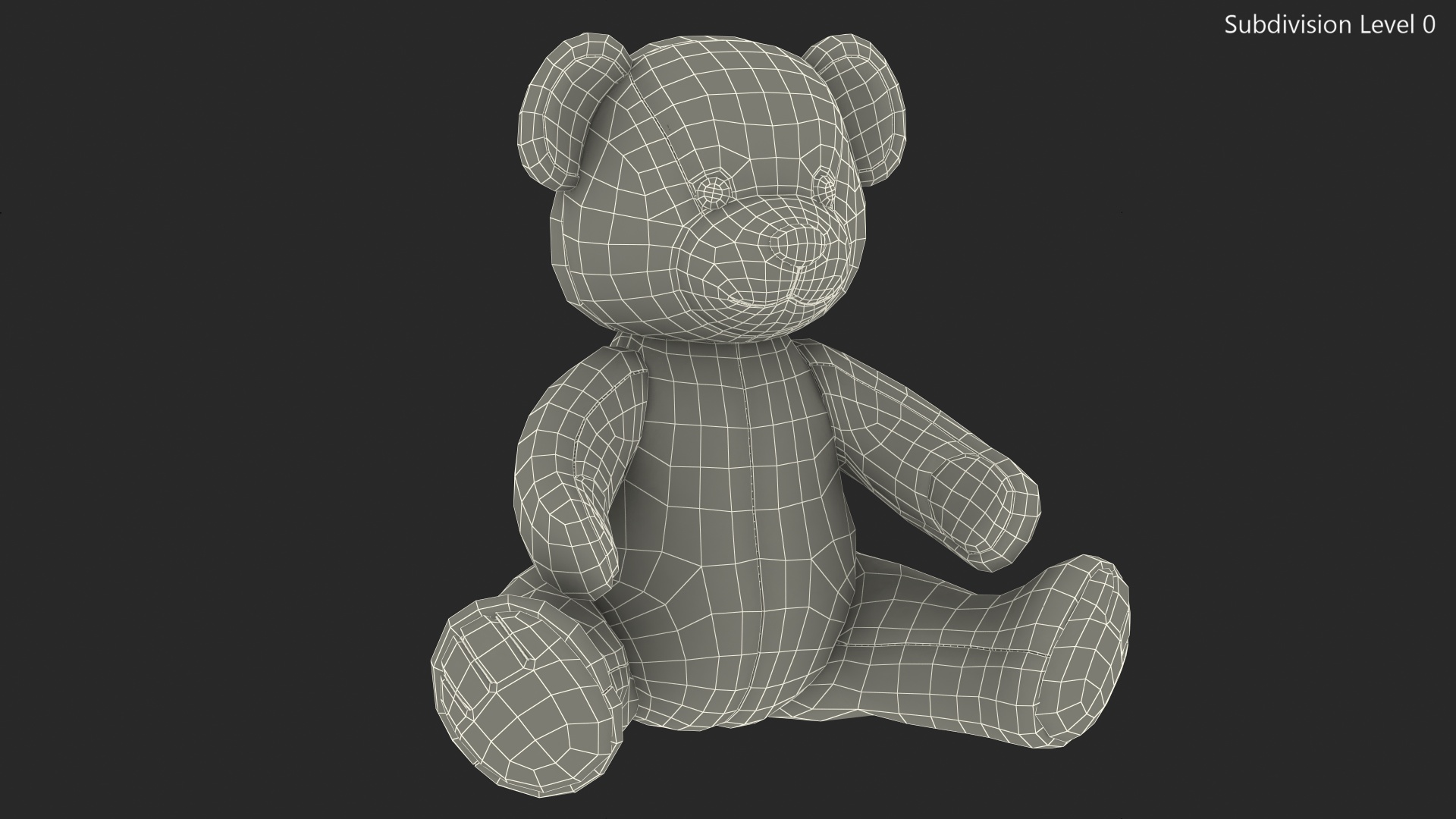 3D model Teddy Bear Light Color Sitting