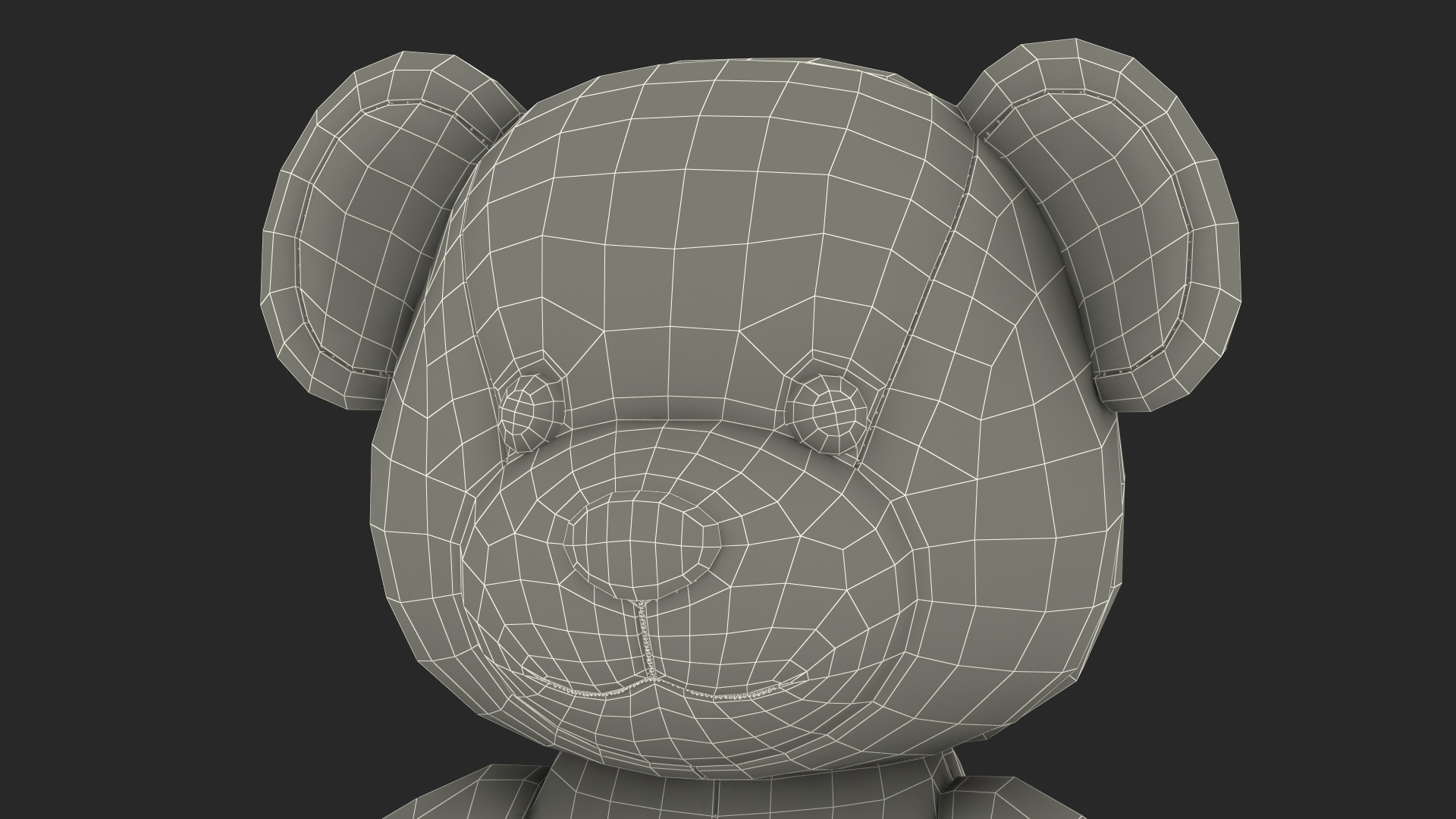3D model Teddy Bear Light Color Sitting