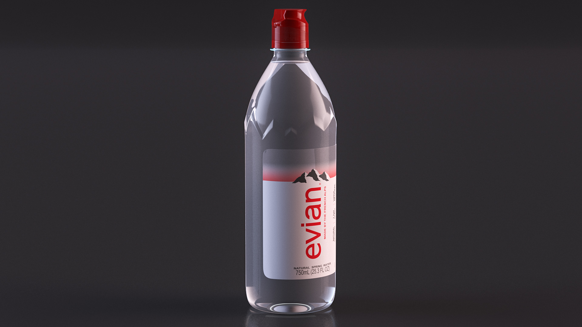 Evian Water 750ml Plastic Bottle 3D