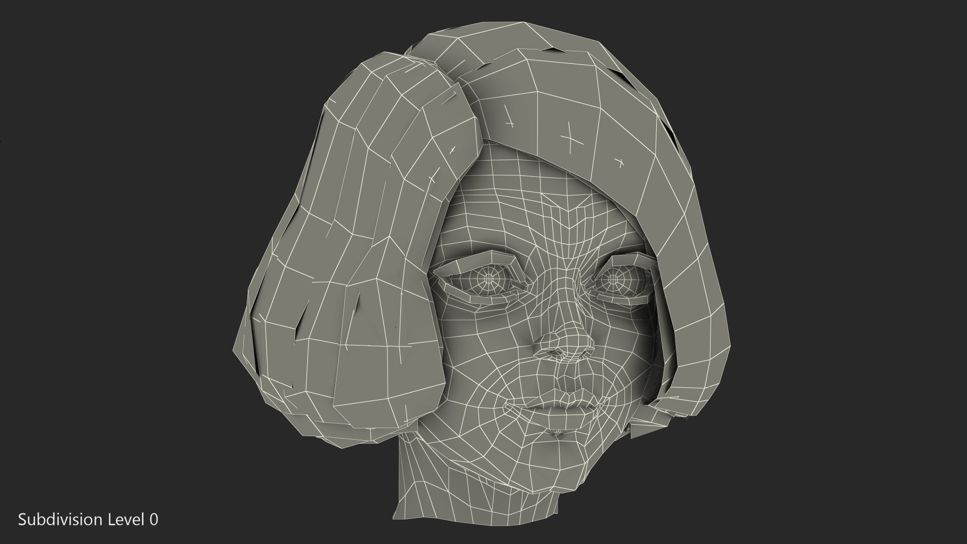 3D Cartoon Young Girl Head model