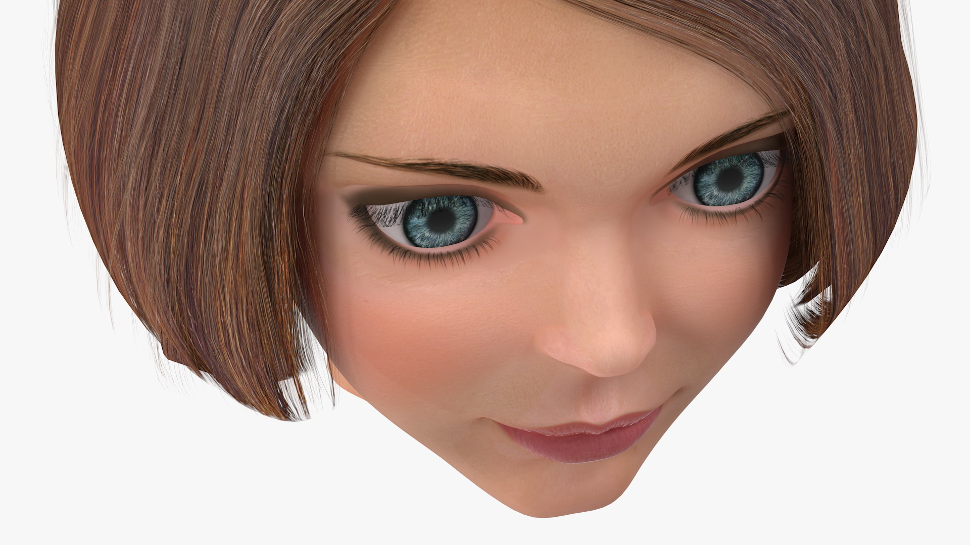 3D Cartoon Young Girl Head model