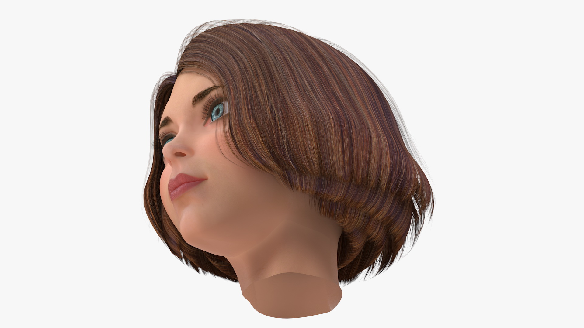3D Cartoon Young Girl Head model